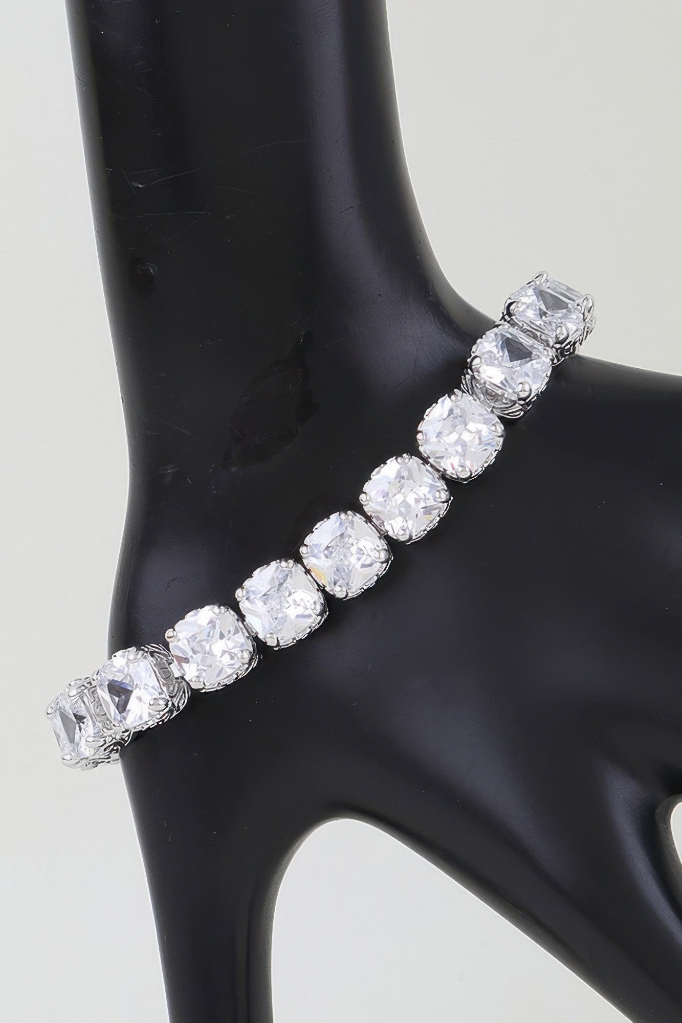 Cubic Zirconia Rhinestone Cuff Bracelet