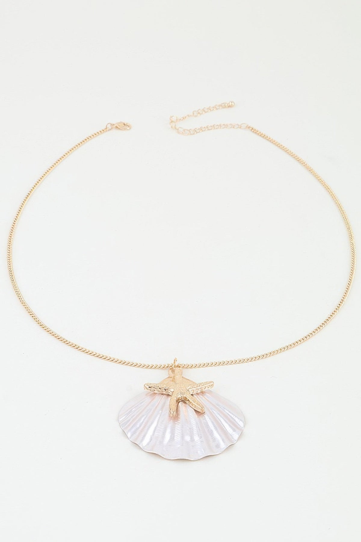 Multi Starfish Seashell Charm Necklace