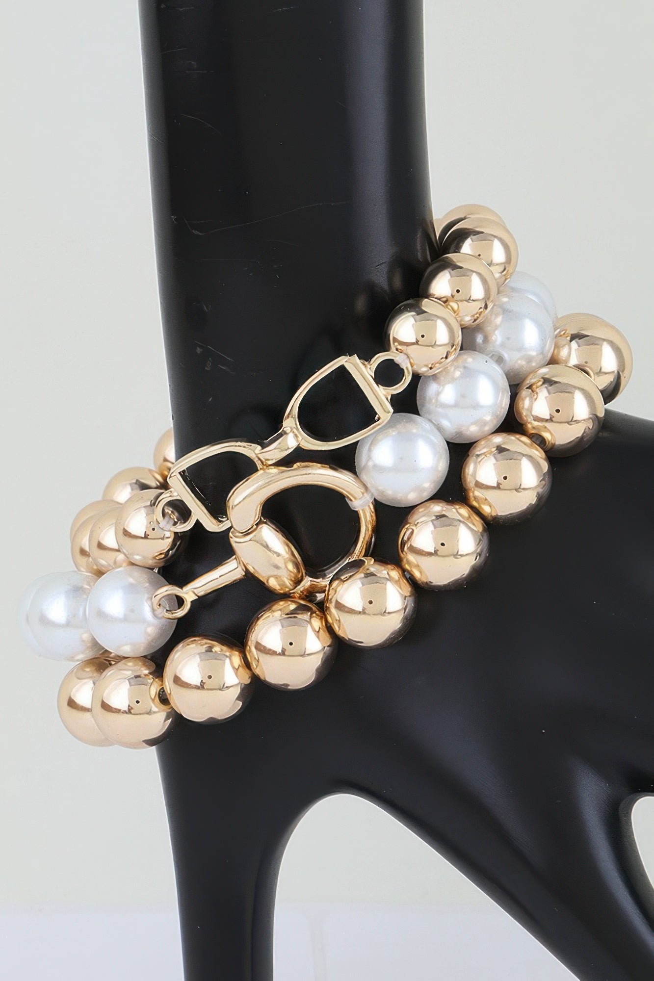 Multi Polished Toggle Beaded Bracelet