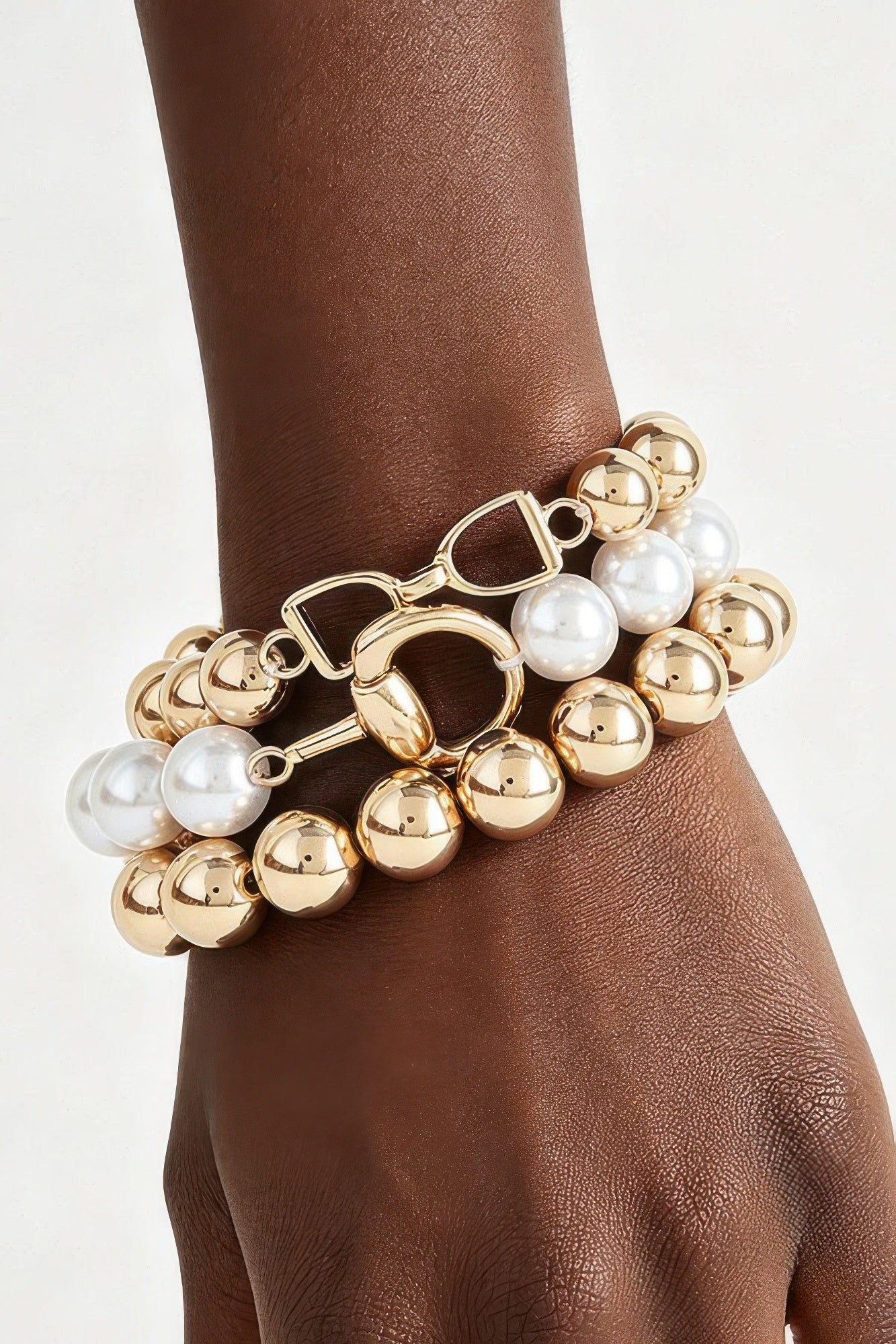 Multi Polished Toggle Beaded Bracelet