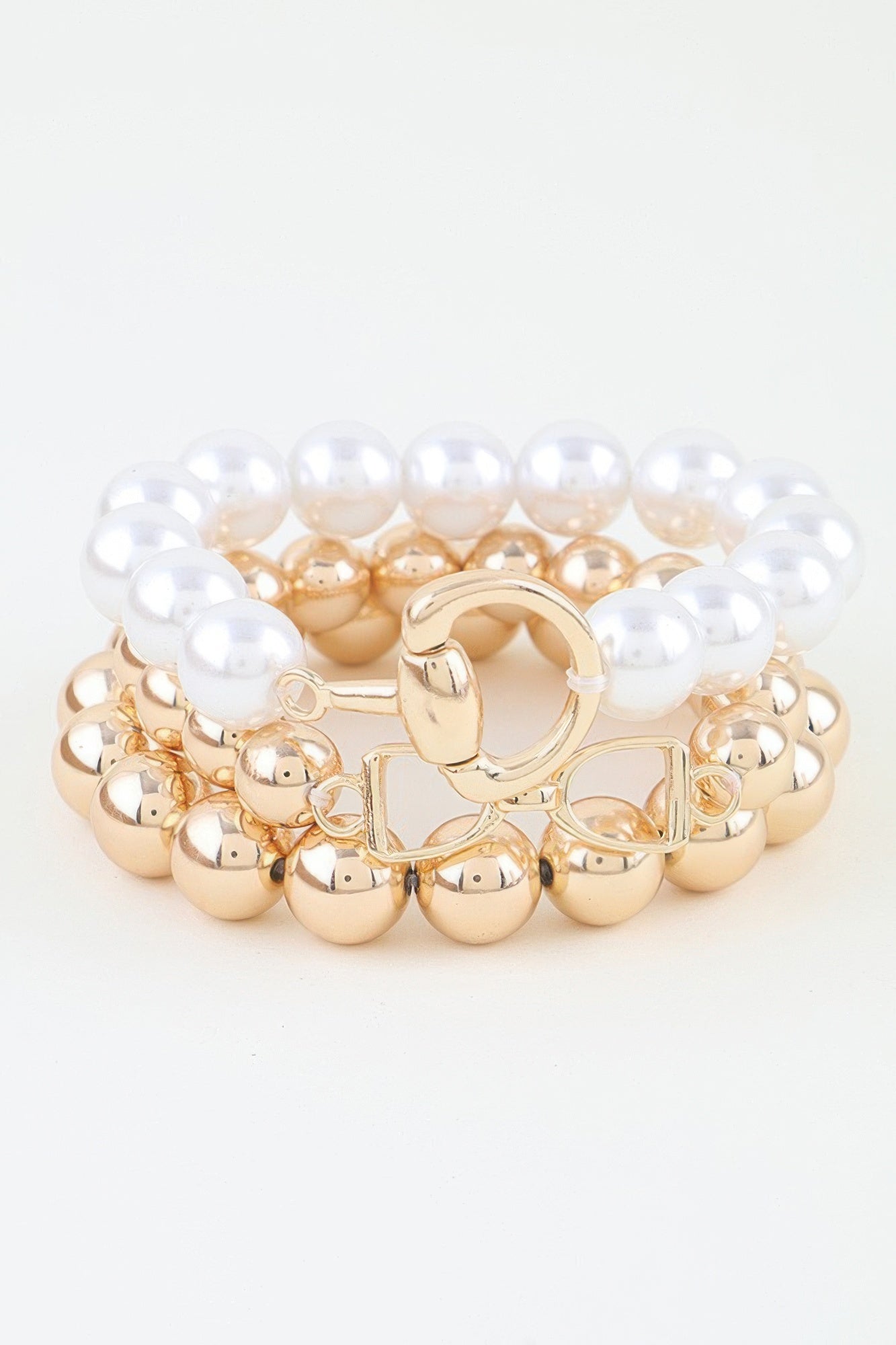 Multi Polished Toggle Beaded Bracelet