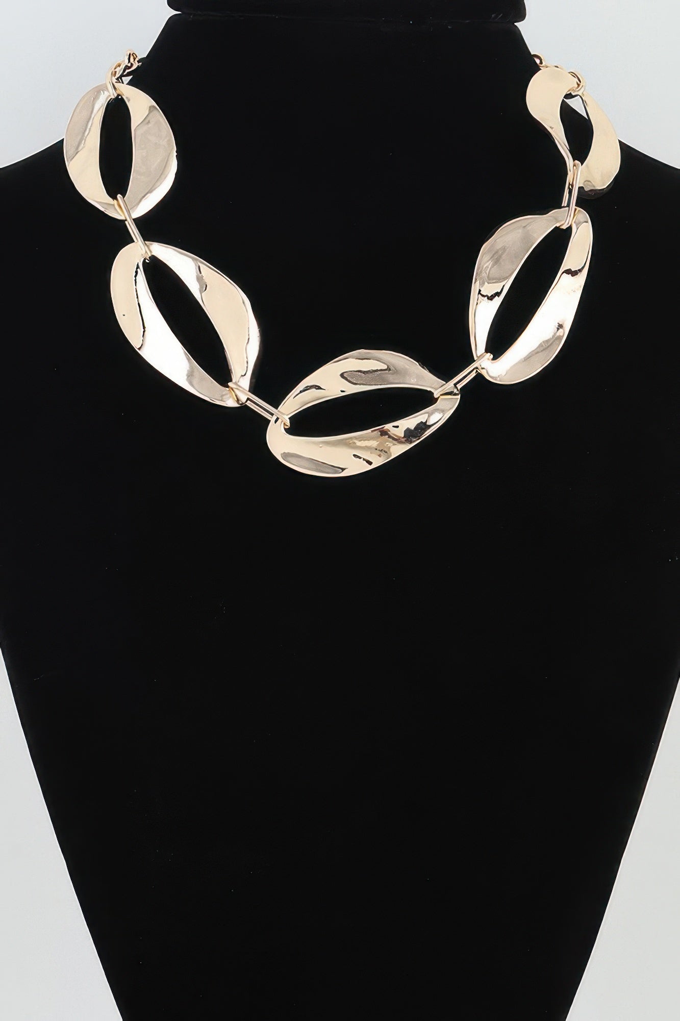 Hammered Abstract Chain Necklace