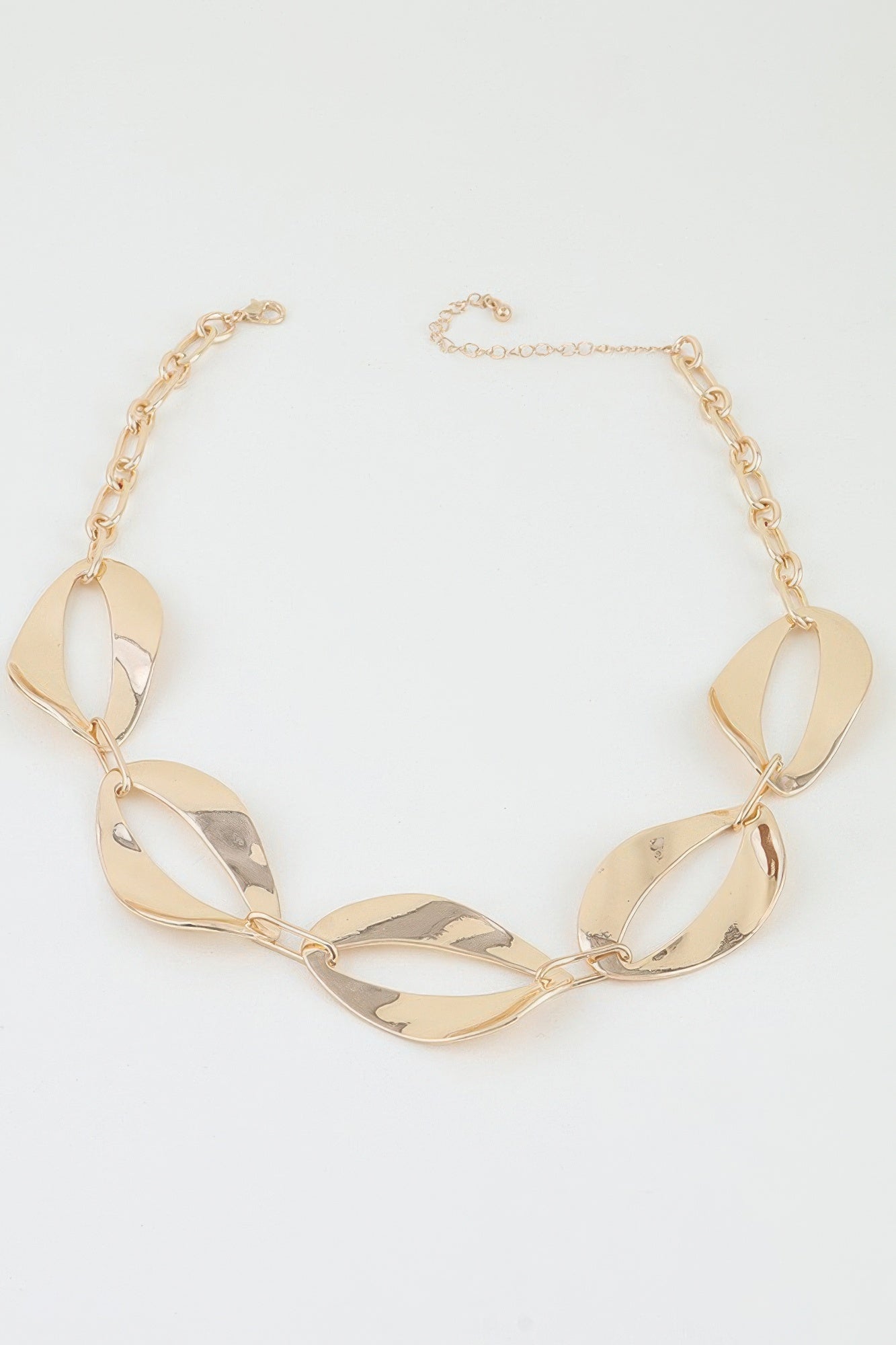 Hammered Abstract Chain Necklace