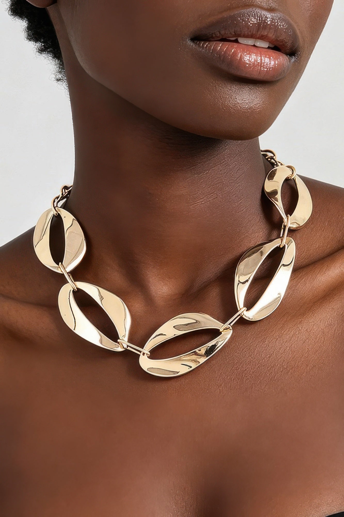 Hammered Abstract Chain Necklace