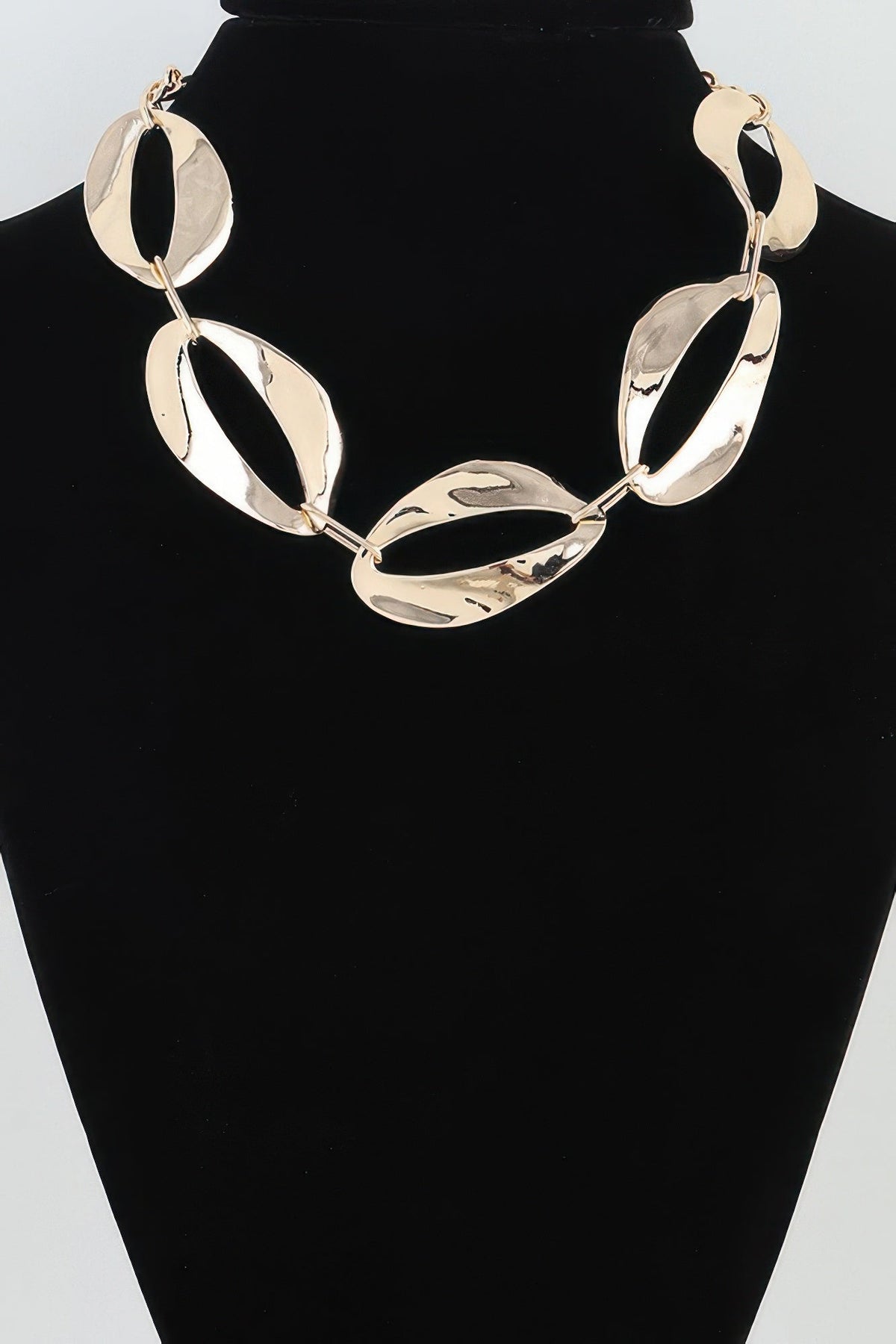 Women's Chain Necklace Hammered Abstract BYMANYC ® New York SCULPTURAL TEXTURED LINK COLLAR - New Collection