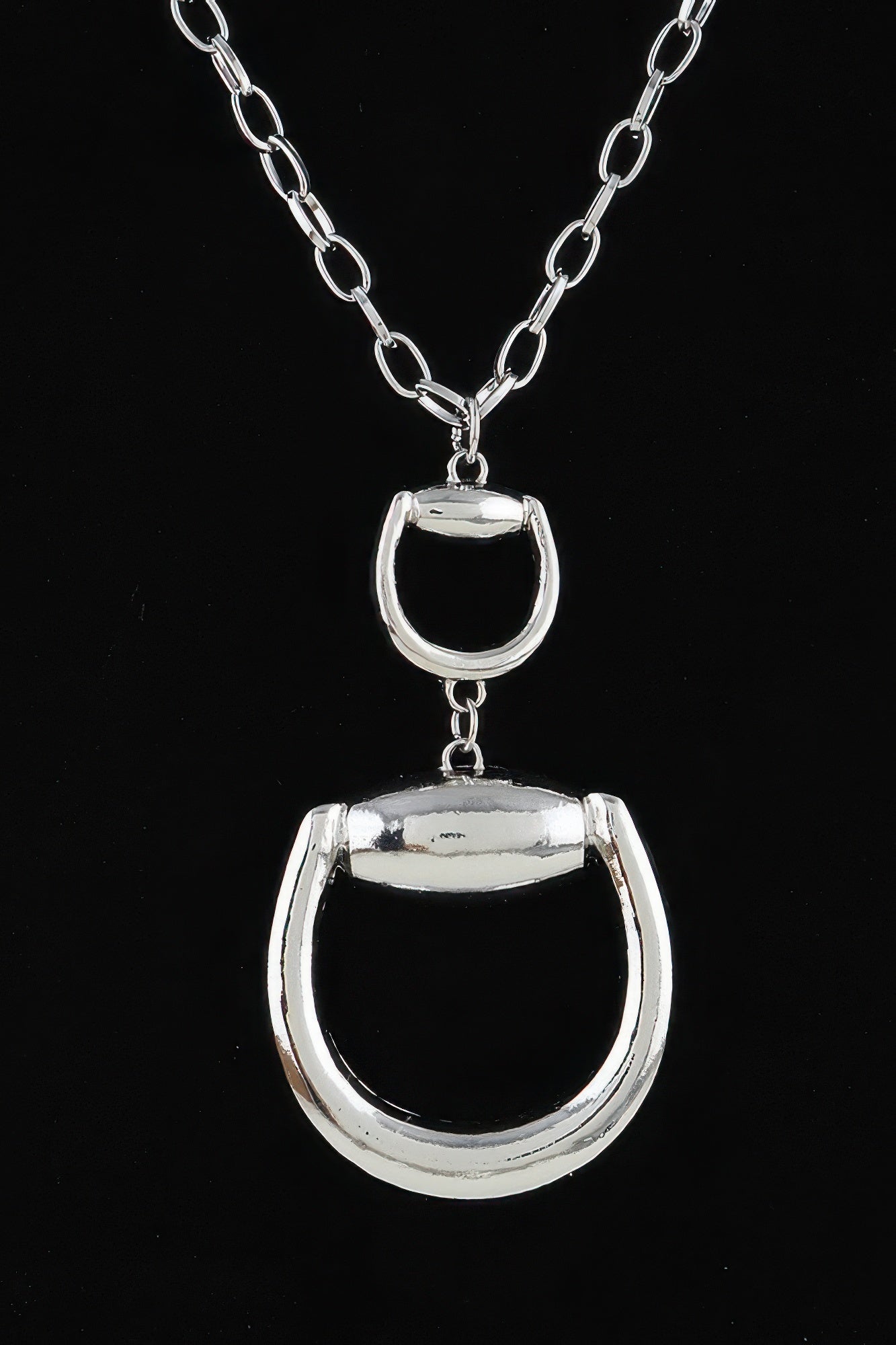 Double Polished Toggle Chain Drop Necklace