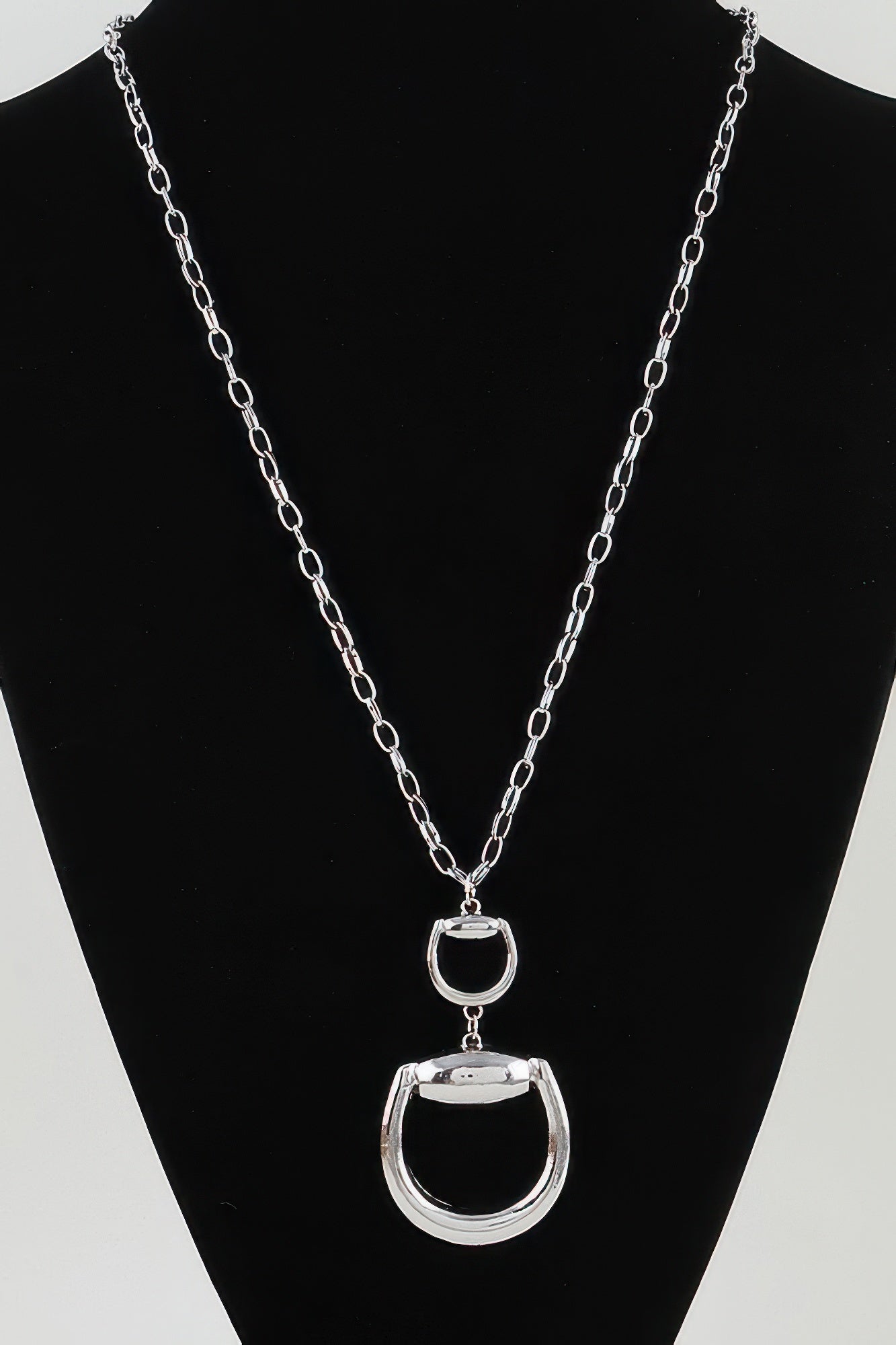 Double Polished Toggle Chain Drop Necklace