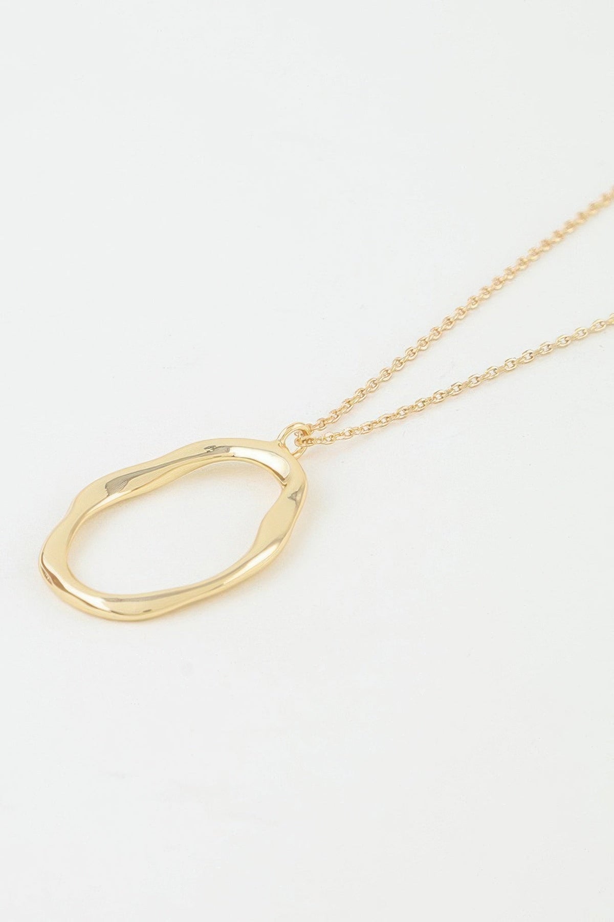 Women's Pendant Necklace Hammered Ripple Oval Twisted BYMANYC ® New York SCULPTURAL TEXTURED DROP COLLAR - New Collection