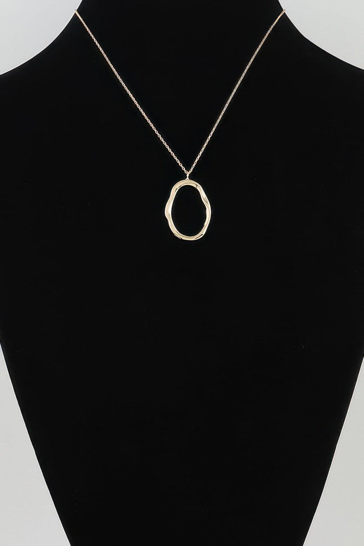 Women's Pendant Necklace Hammered Ripple Oval Twisted BYMANYC ® New York SCULPTURAL TEXTURED DROP COLLAR - New Collection