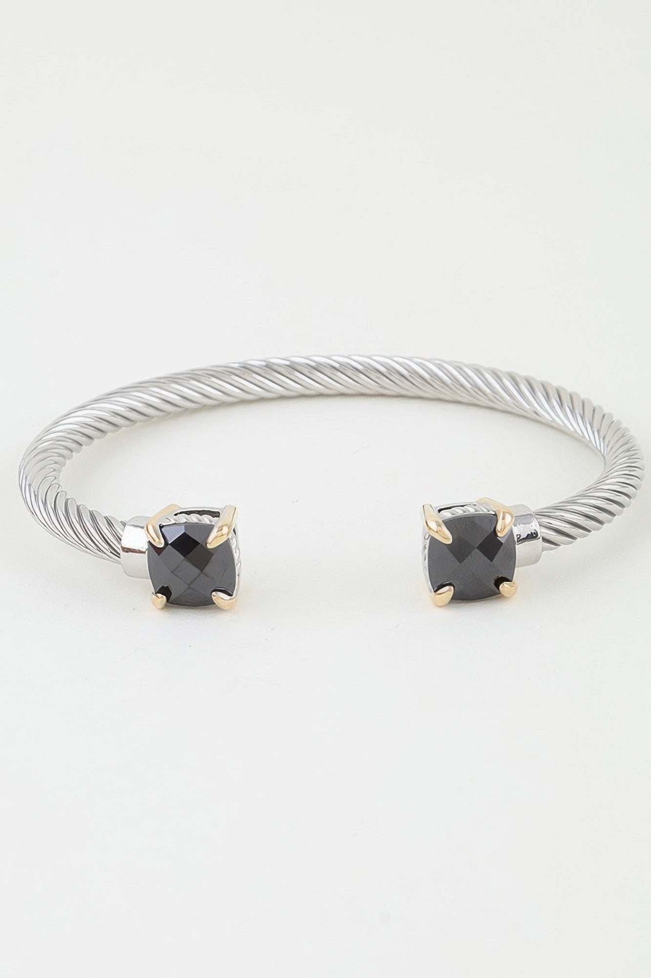 Open Cubic Twisted Cuff Bracelet