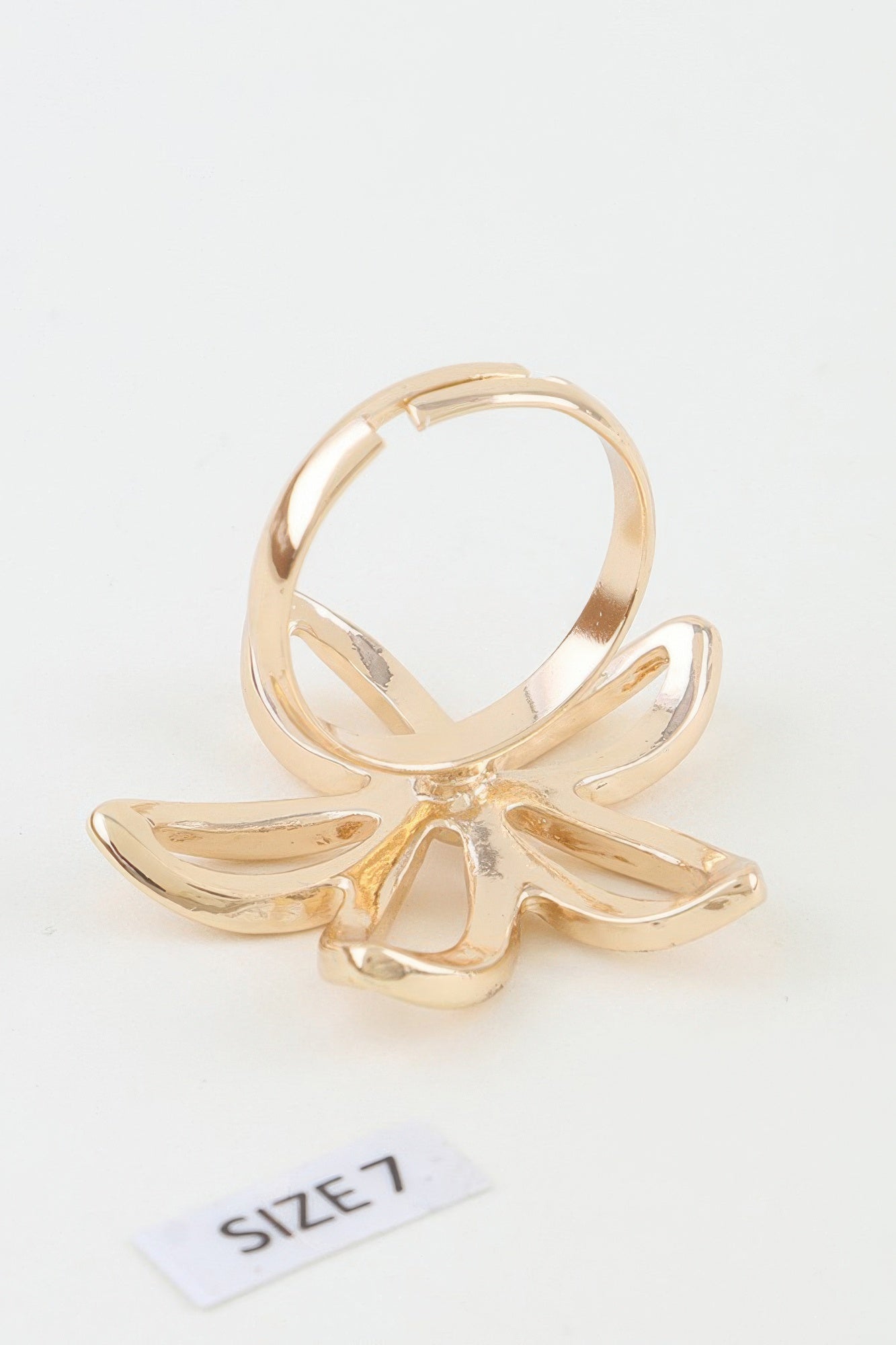 Polished Open Flower Band Ring