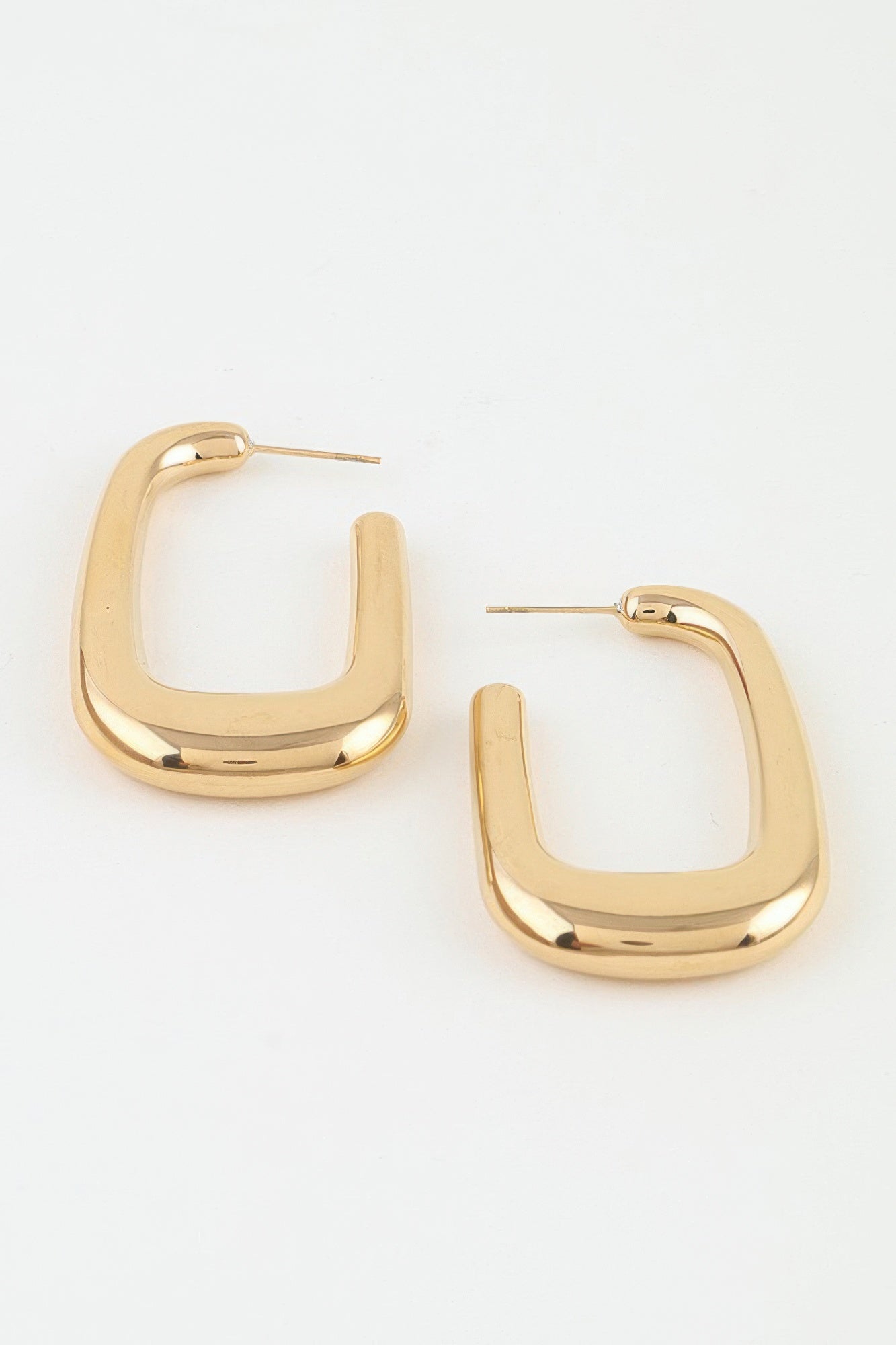 Polished Modern Cubic Hoop Earrings