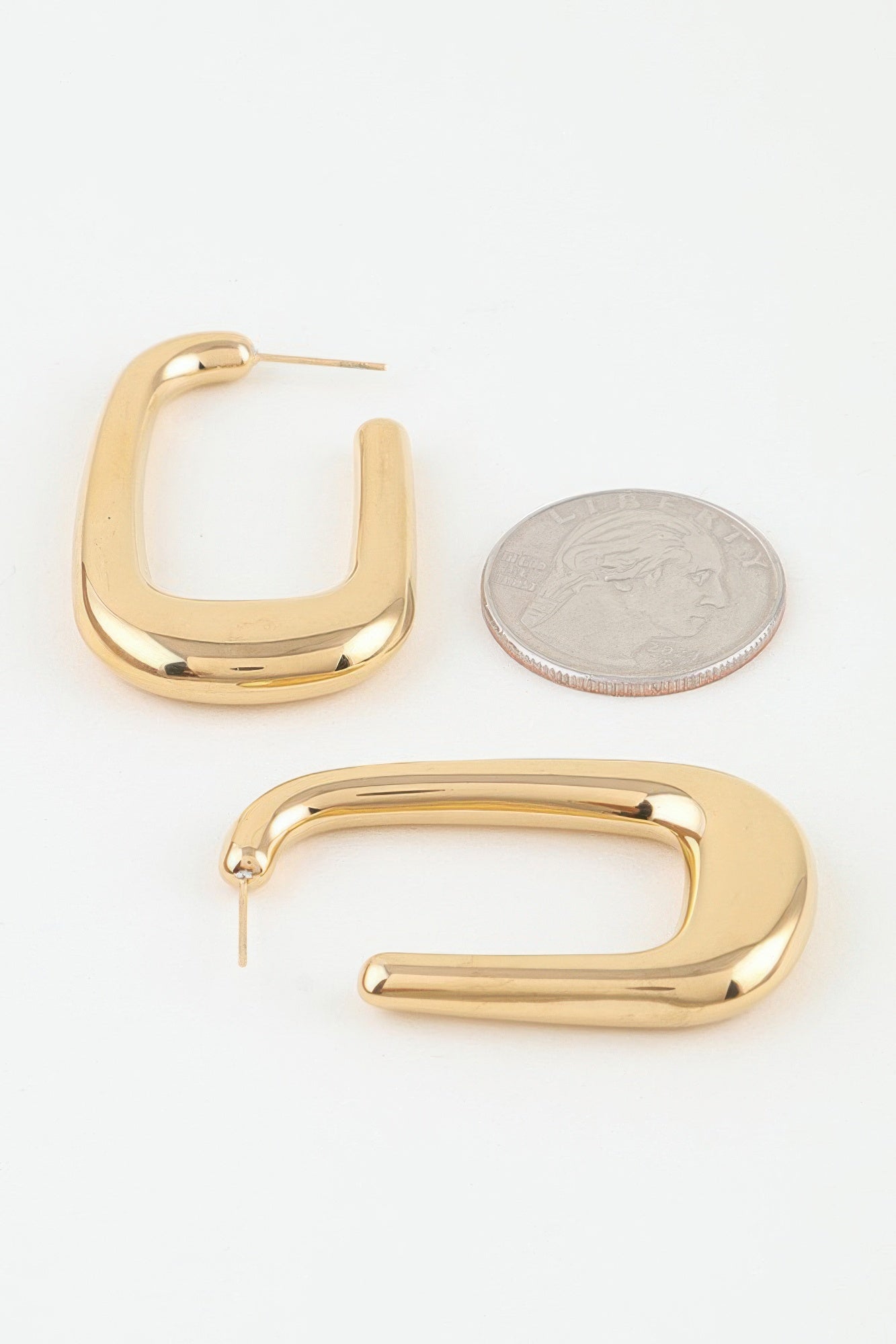 Polished Modern Cubic Hoop Earrings