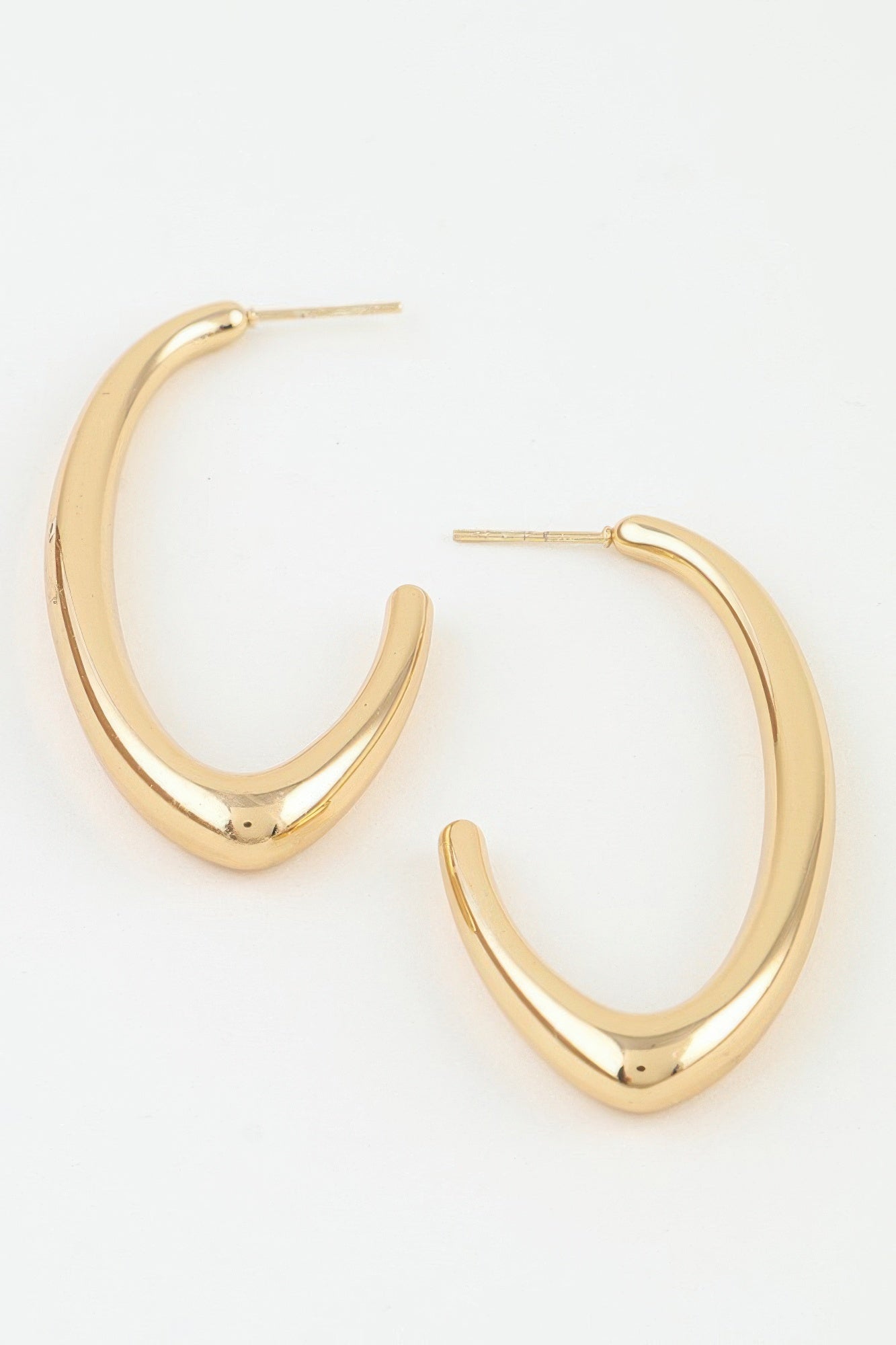 Polished Cateye Hoop Earrings