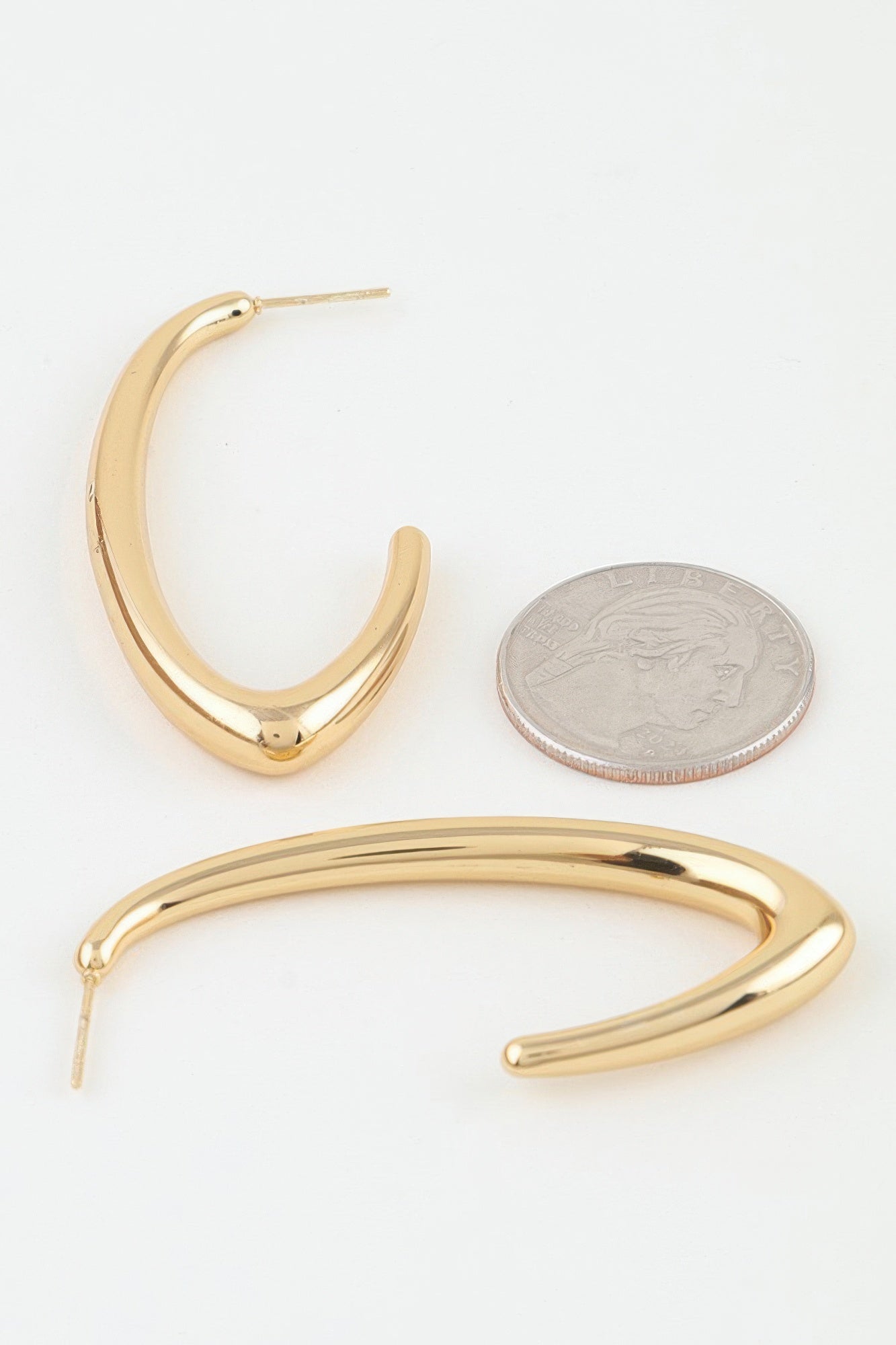 Polished Cateye Hoop Earrings