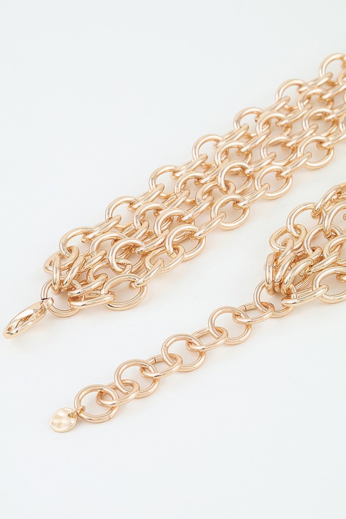 Multi Polished Link Chain Choker Necklace