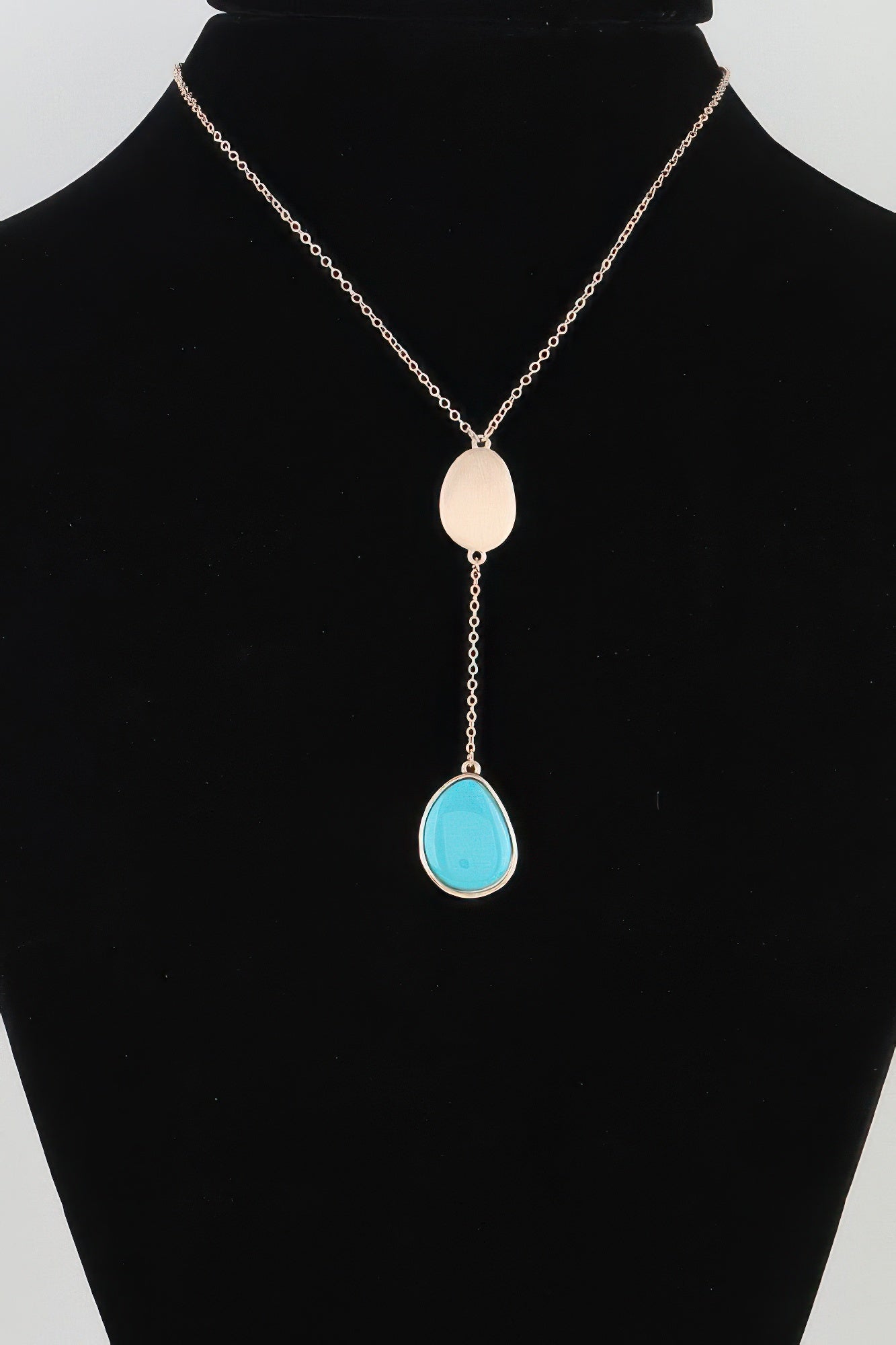 Double Pendant Drop Chain Necklace