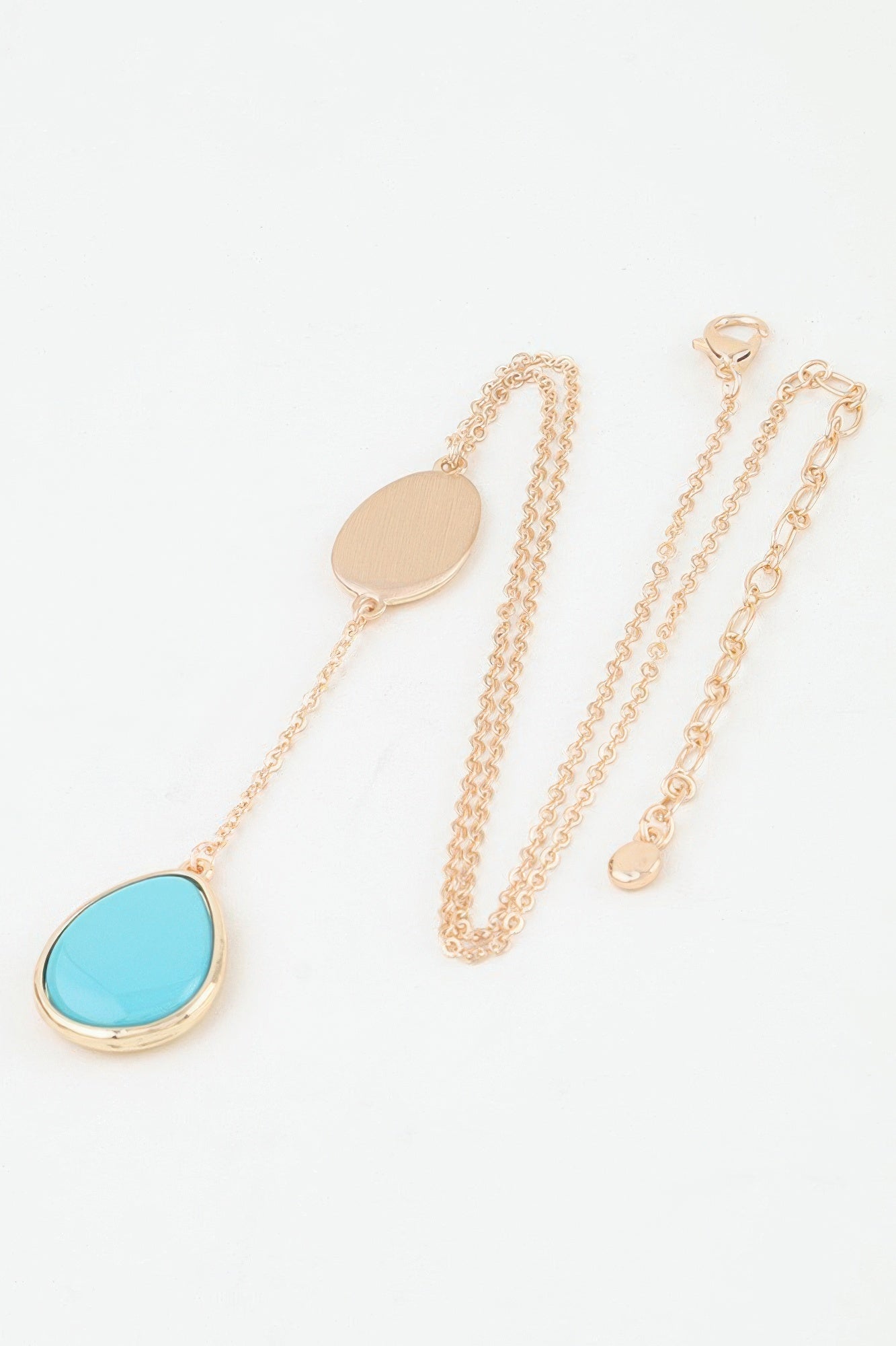 Double Pendant Drop Chain Necklace