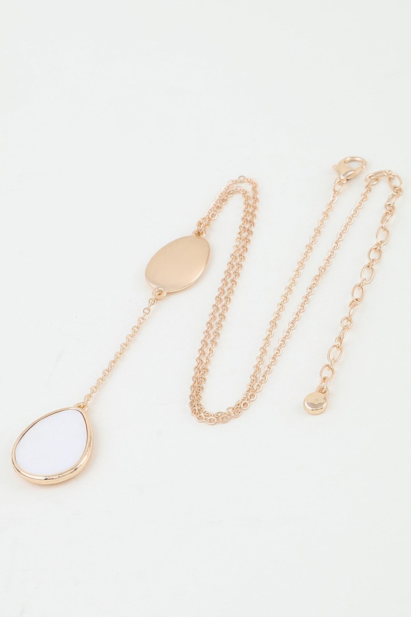Double Pendant Drop Chain Necklace
