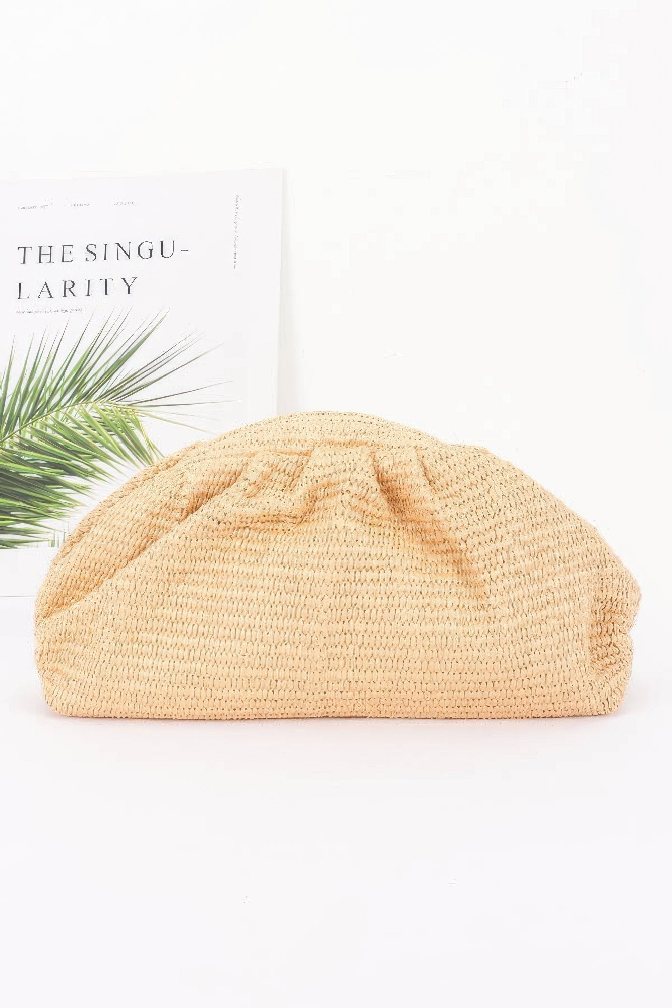 Faux Straw Pearl Clutch