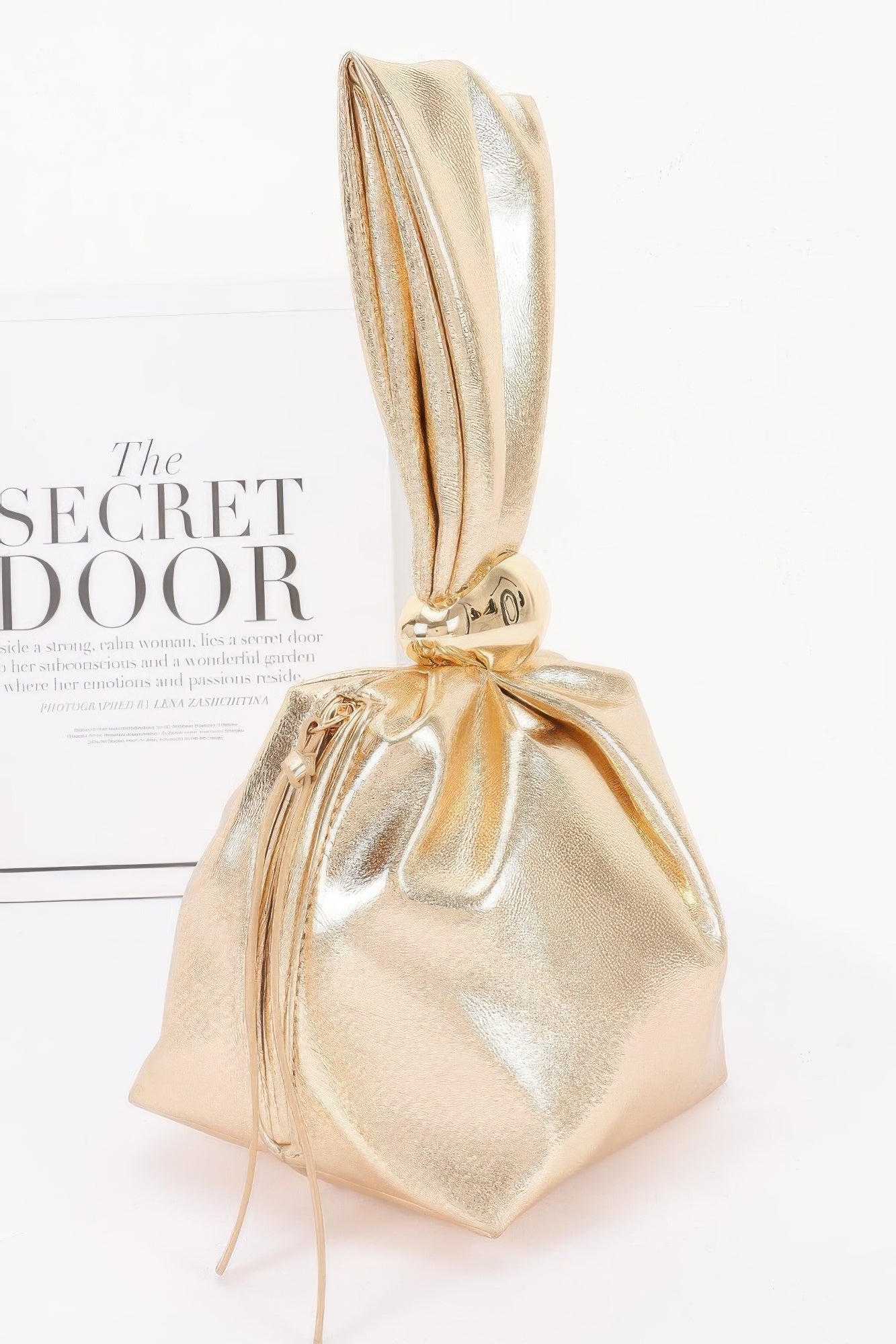 Faux Leather Wrist Bag