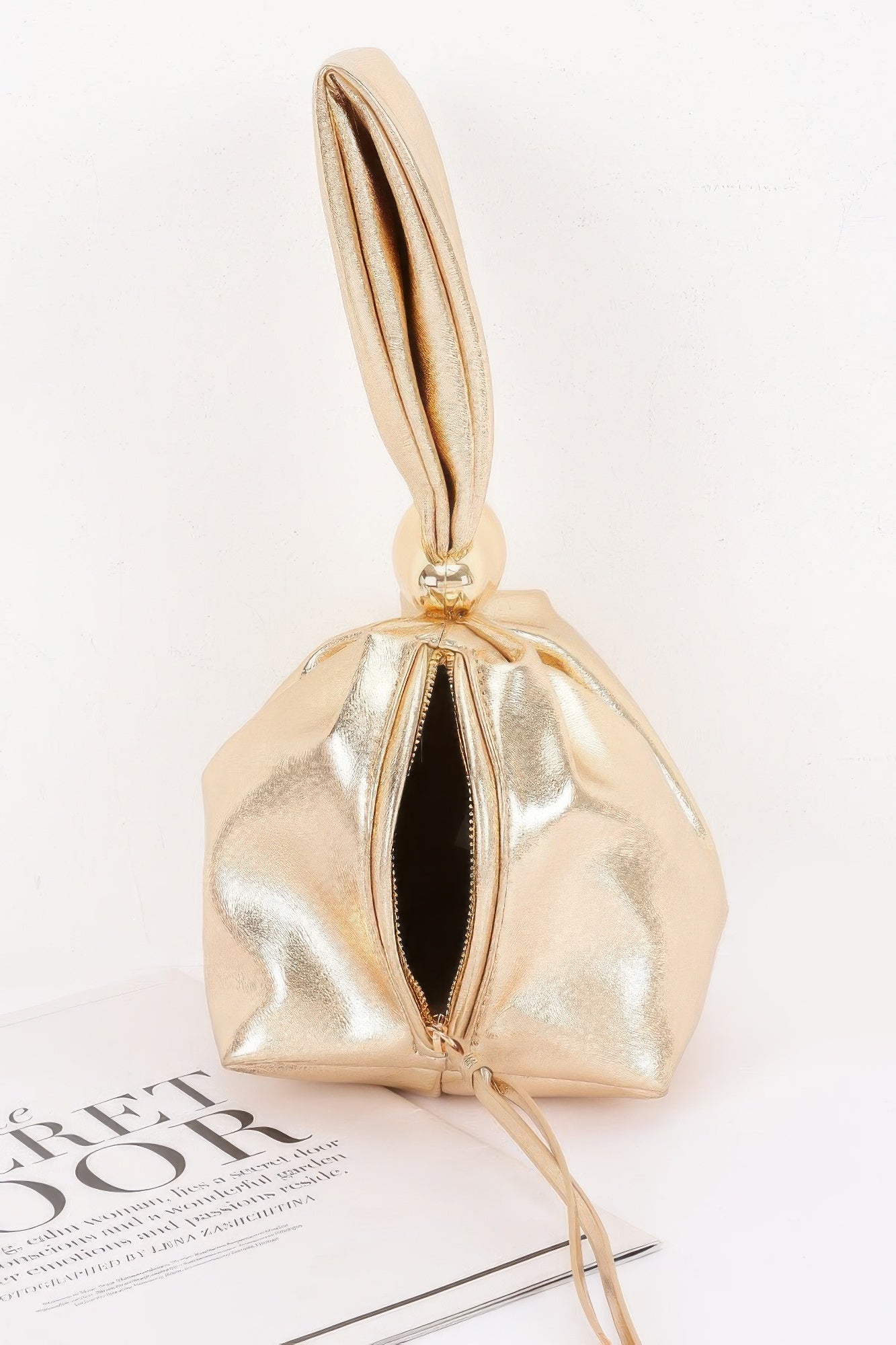 Faux Leather Wrist Bag