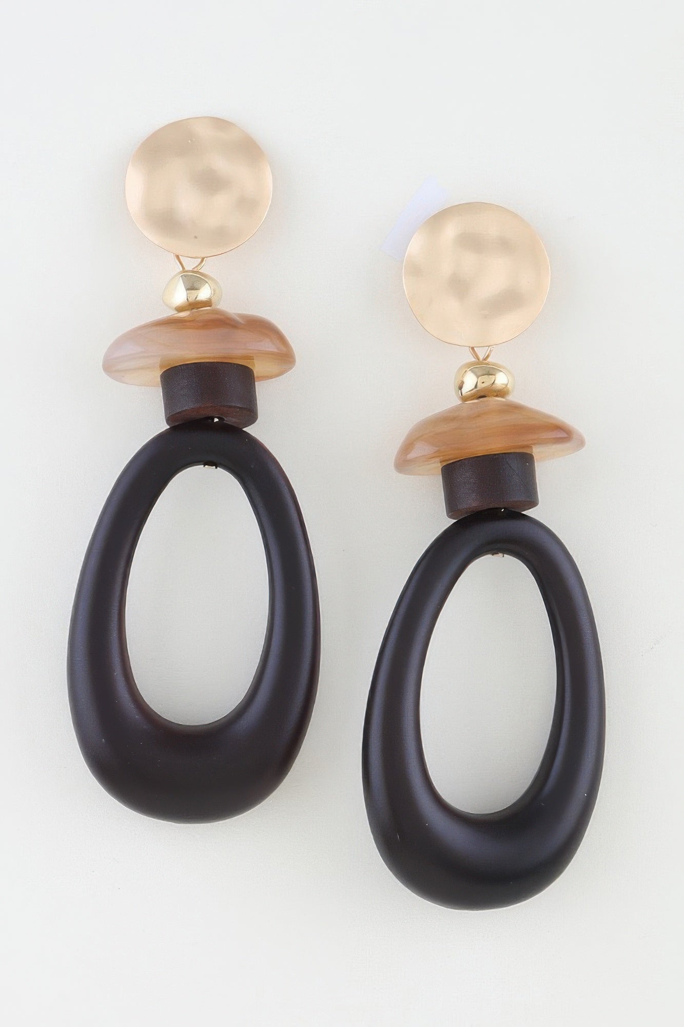 Modern Stone Open Drop Earrings