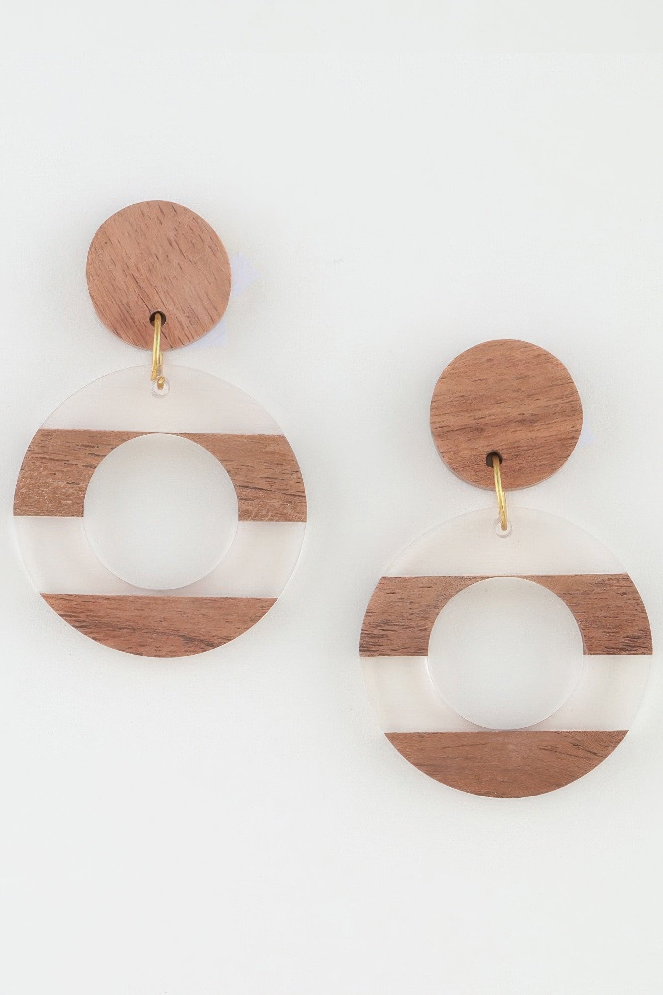 Two Toned Retro Grain Drop Earrings