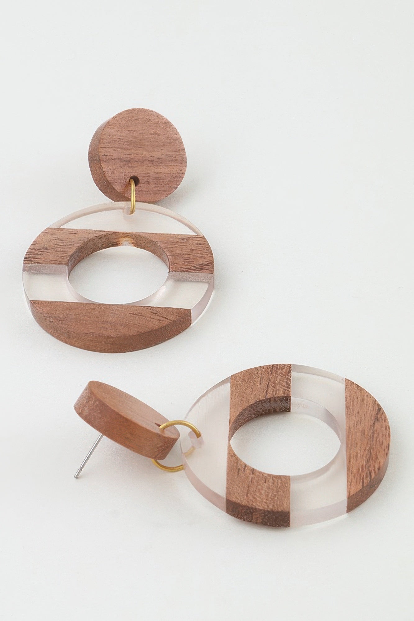 Two Toned Retro Grain Drop Earrings