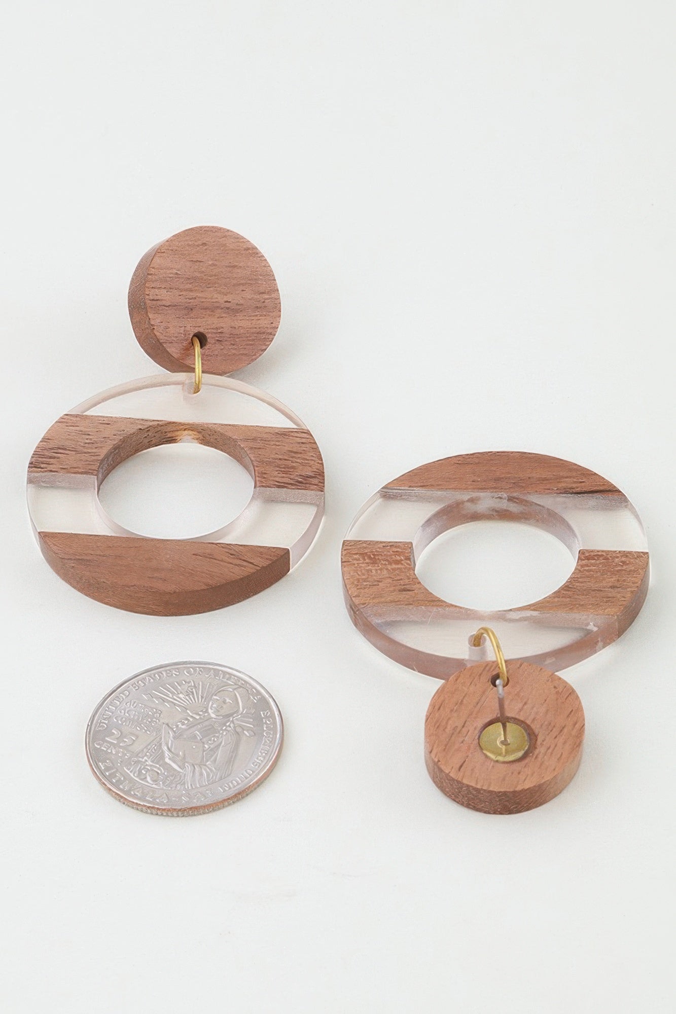 Two Toned Retro Grain Drop Earrings