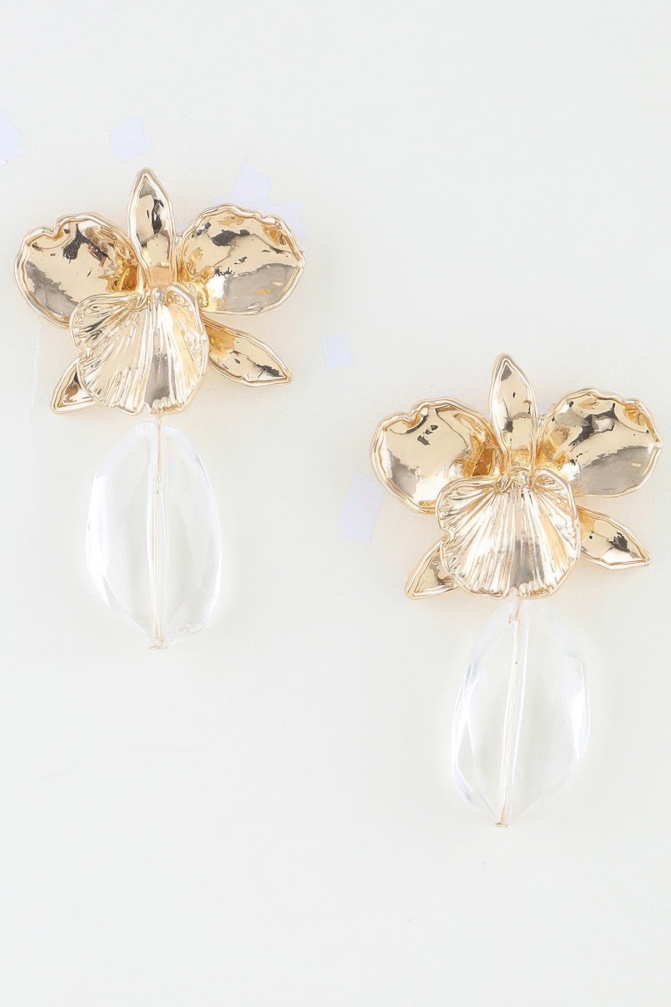Hammered Blooming Orchid Drop Earrings