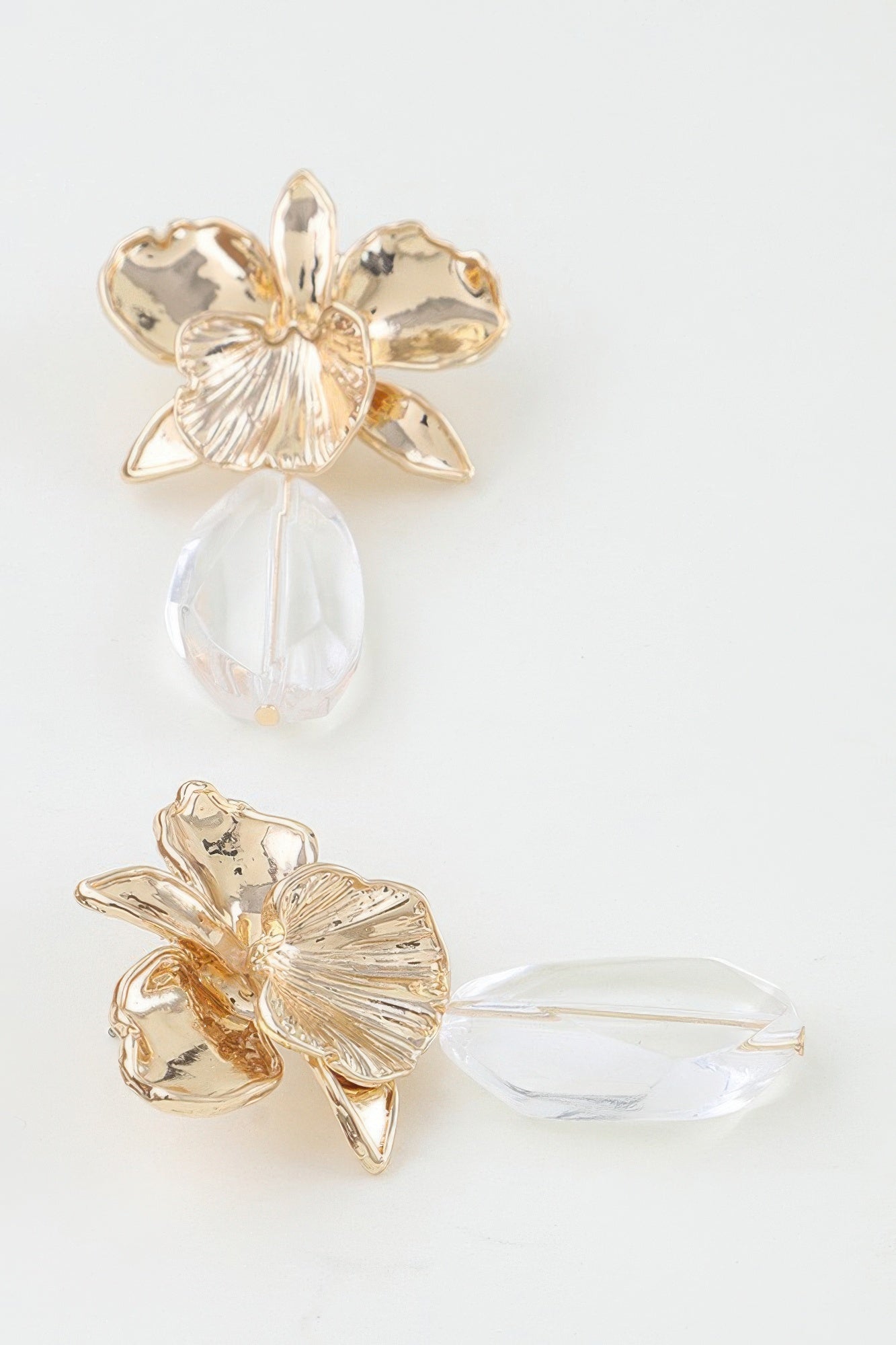 Hammered Blooming Orchid Drop Earrings