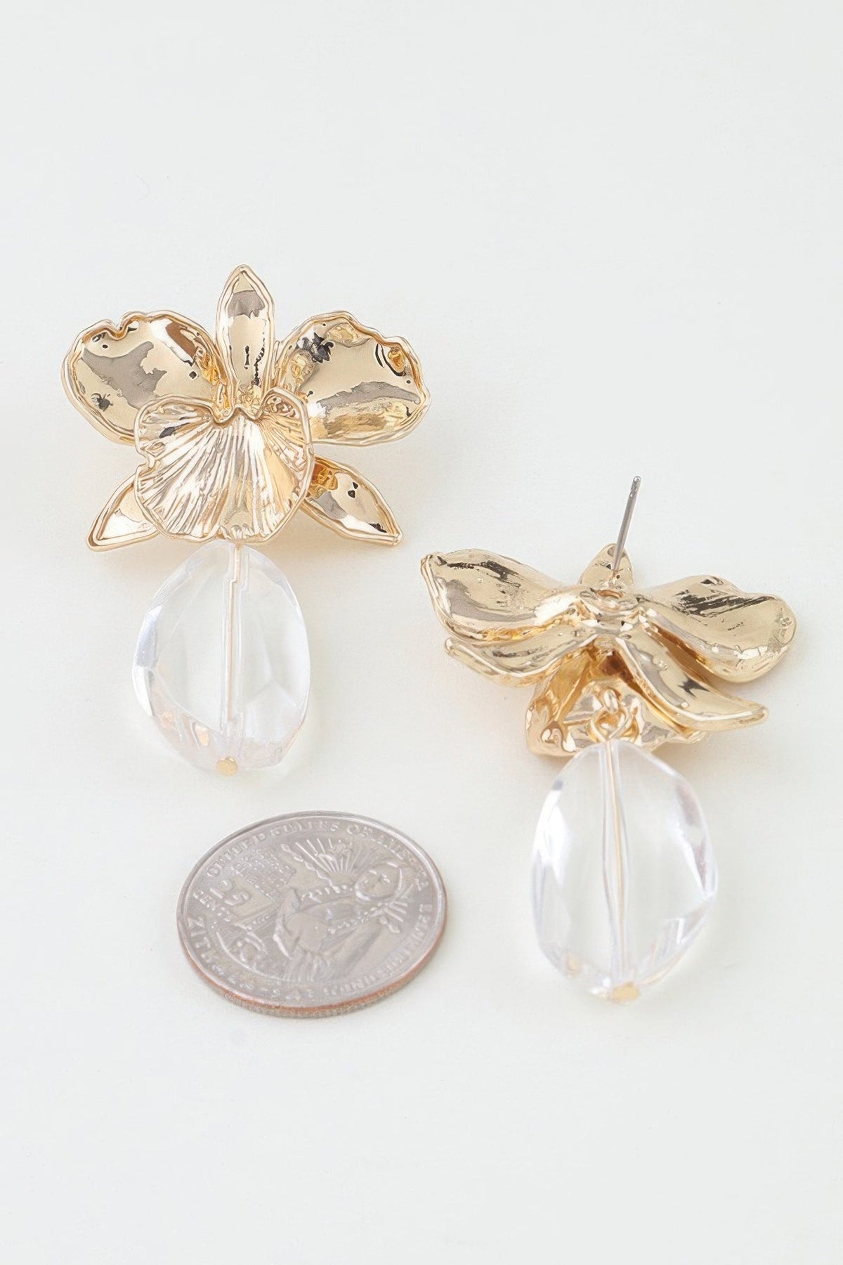 Hammered Blooming Orchid Drop Earrings