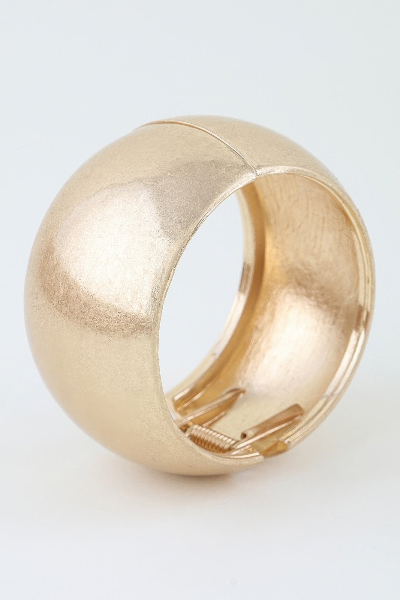 Polished Matte Wide Dome Cuff Bracelet