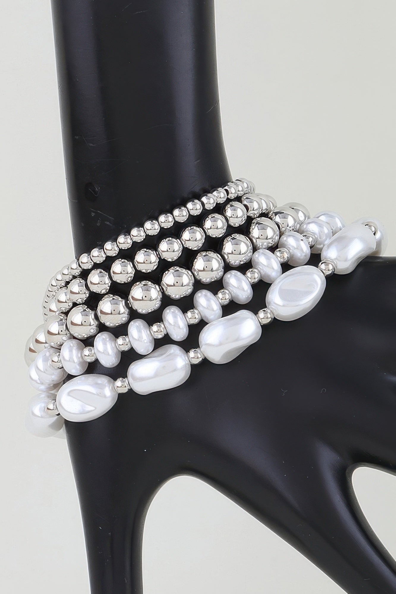 Multi Polished Stone Beaded Bracelet