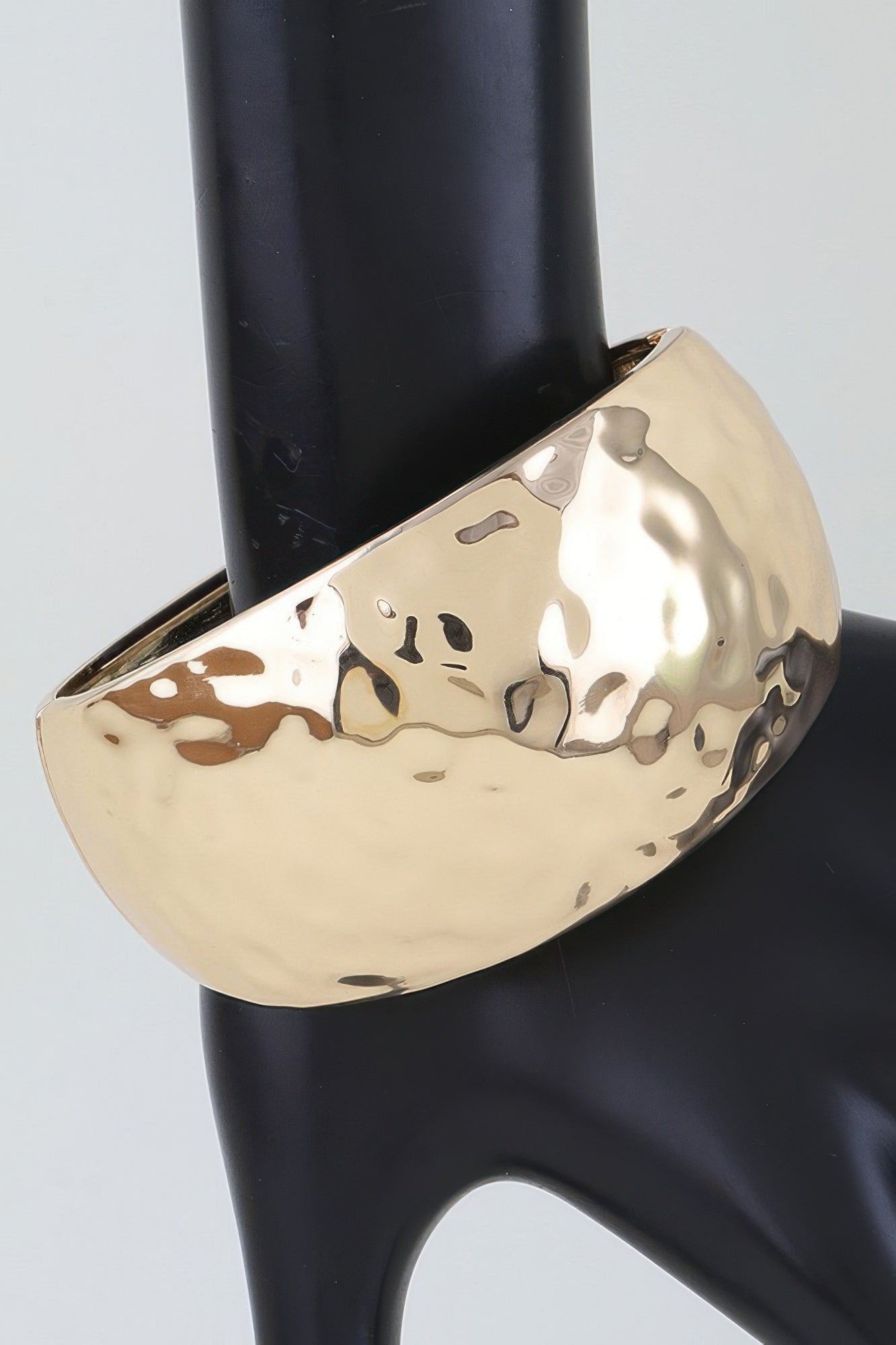 Wide Hammered Dome Cuff Bracelet