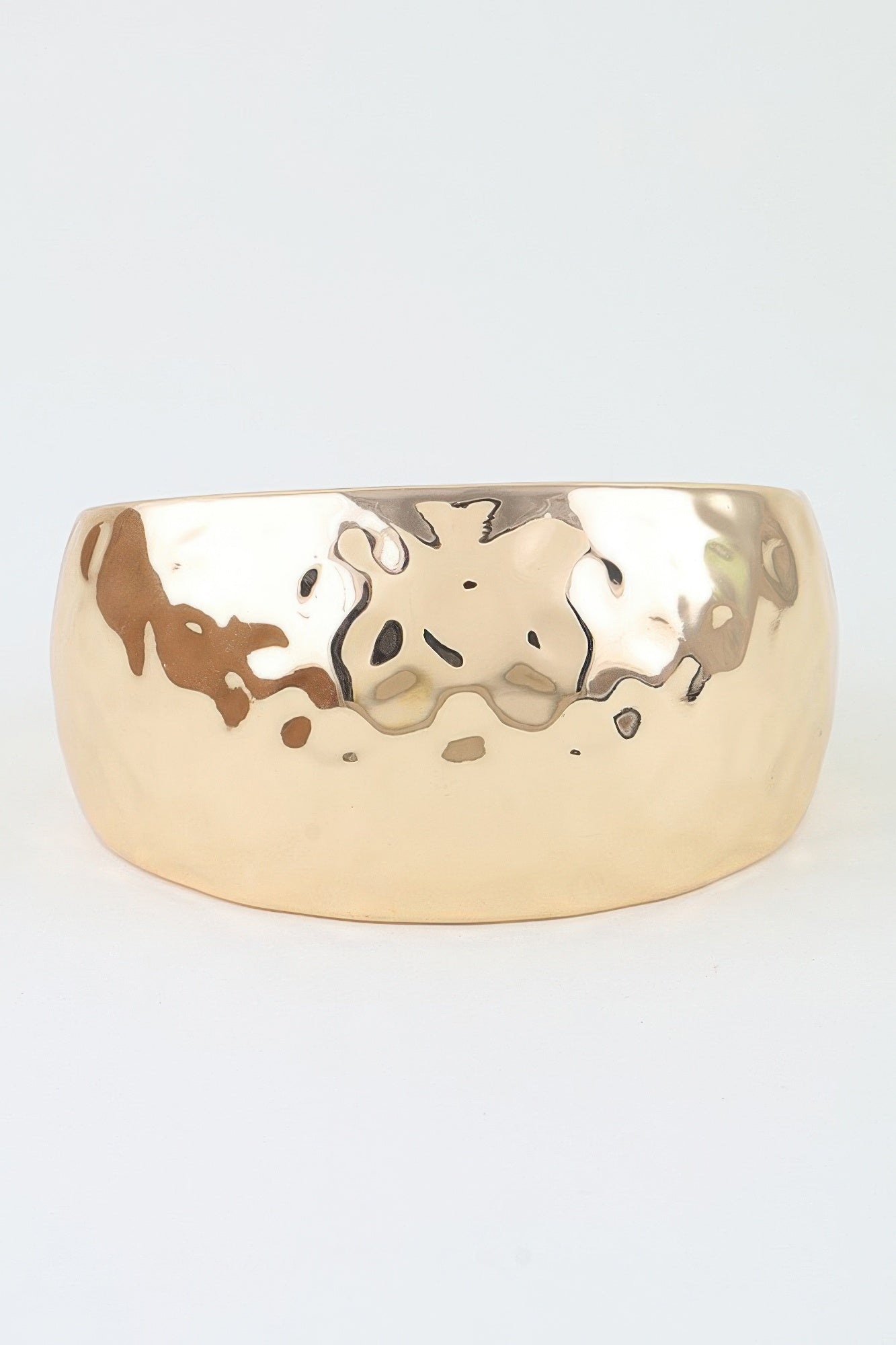 Wide Hammered Dome Cuff Bracelet