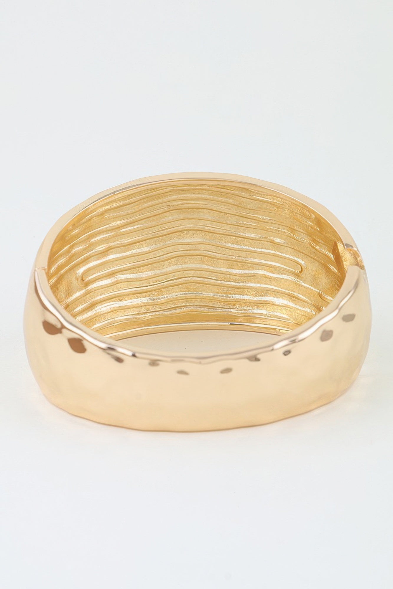 Wide Hammered Dome Cuff Bracelet