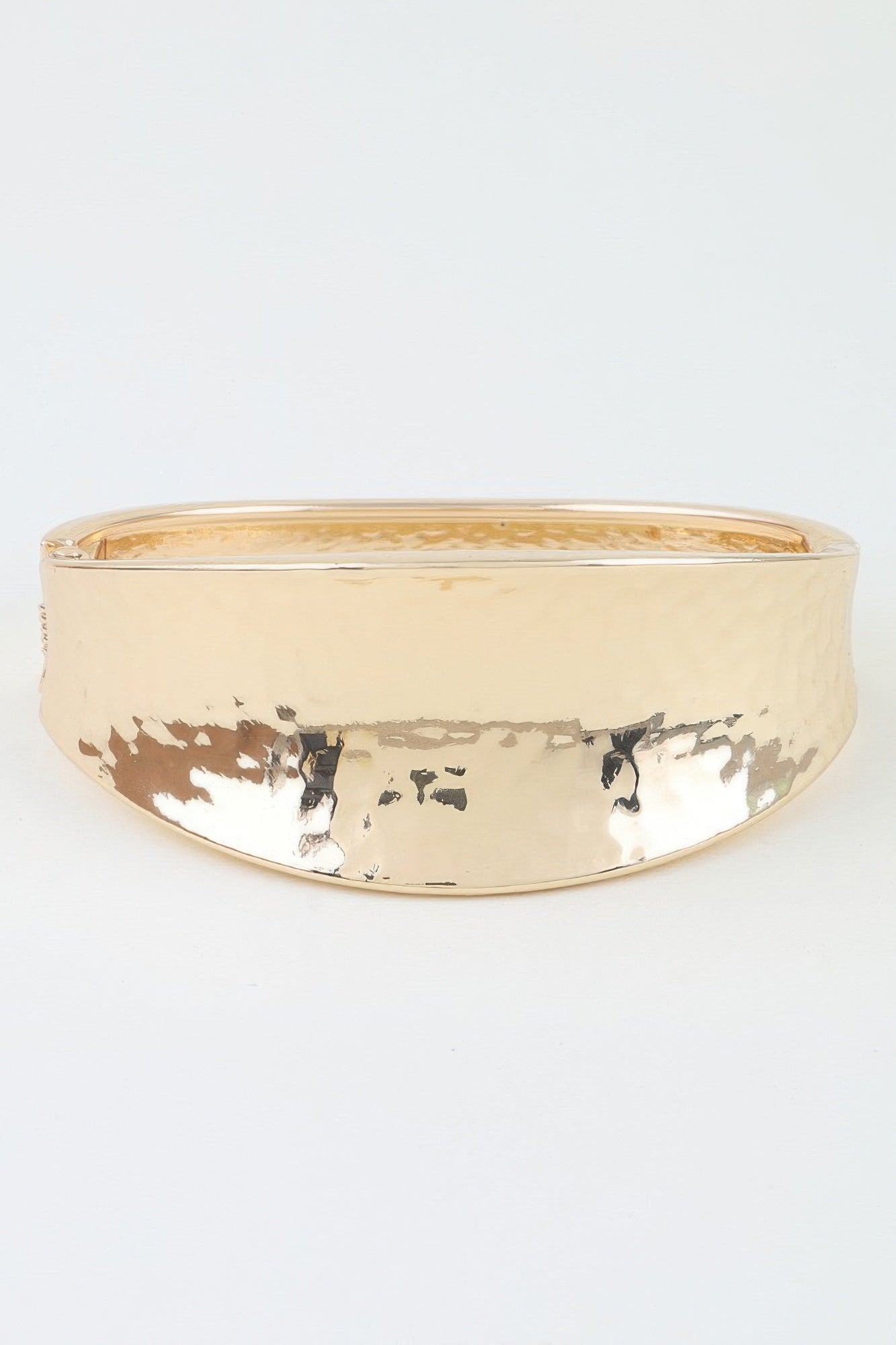 Hammered Leaf Clasp Cuff Bracelet