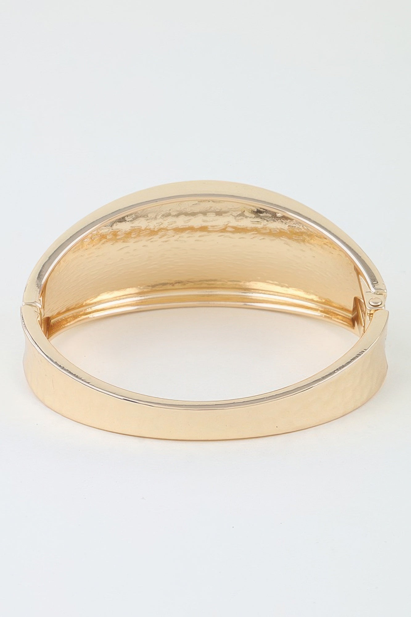 Hammered Leaf Clasp Cuff Bracelet