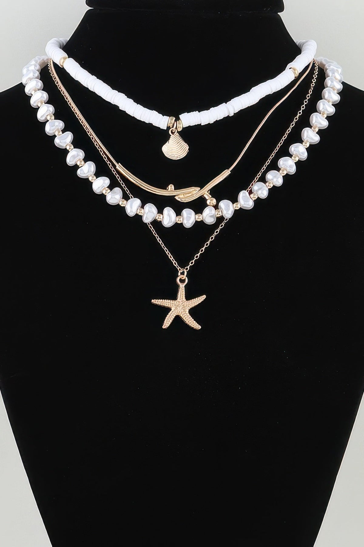 Multi Starfish Beaded Necklace