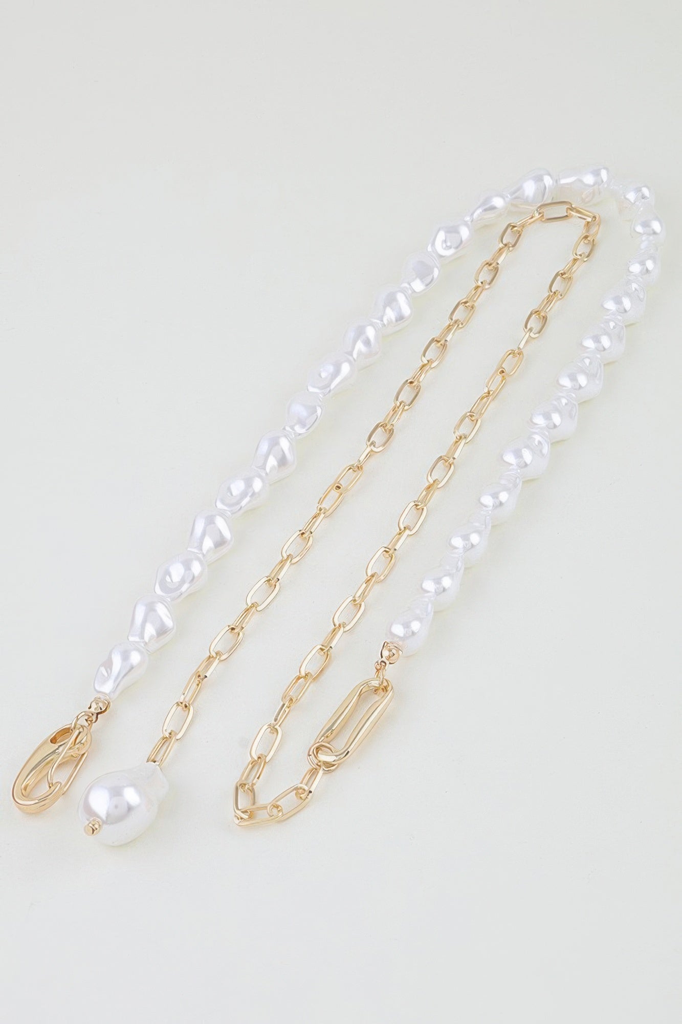 Stone Beaded Chain Clasp Statement Necklace