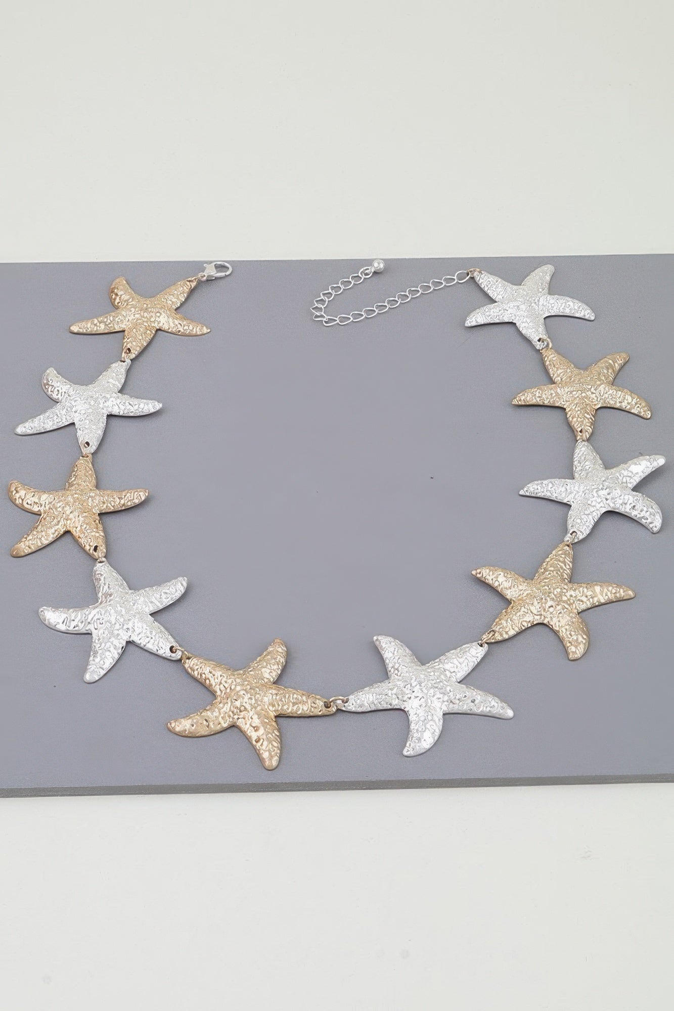 Multi Hammered Starfish Necklace