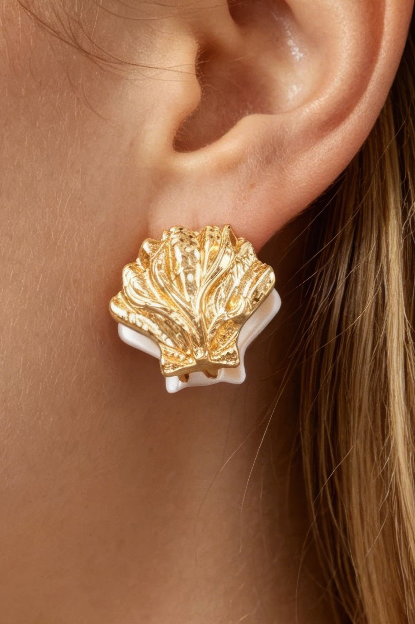 Luxury Clamshell Clasp Earrings