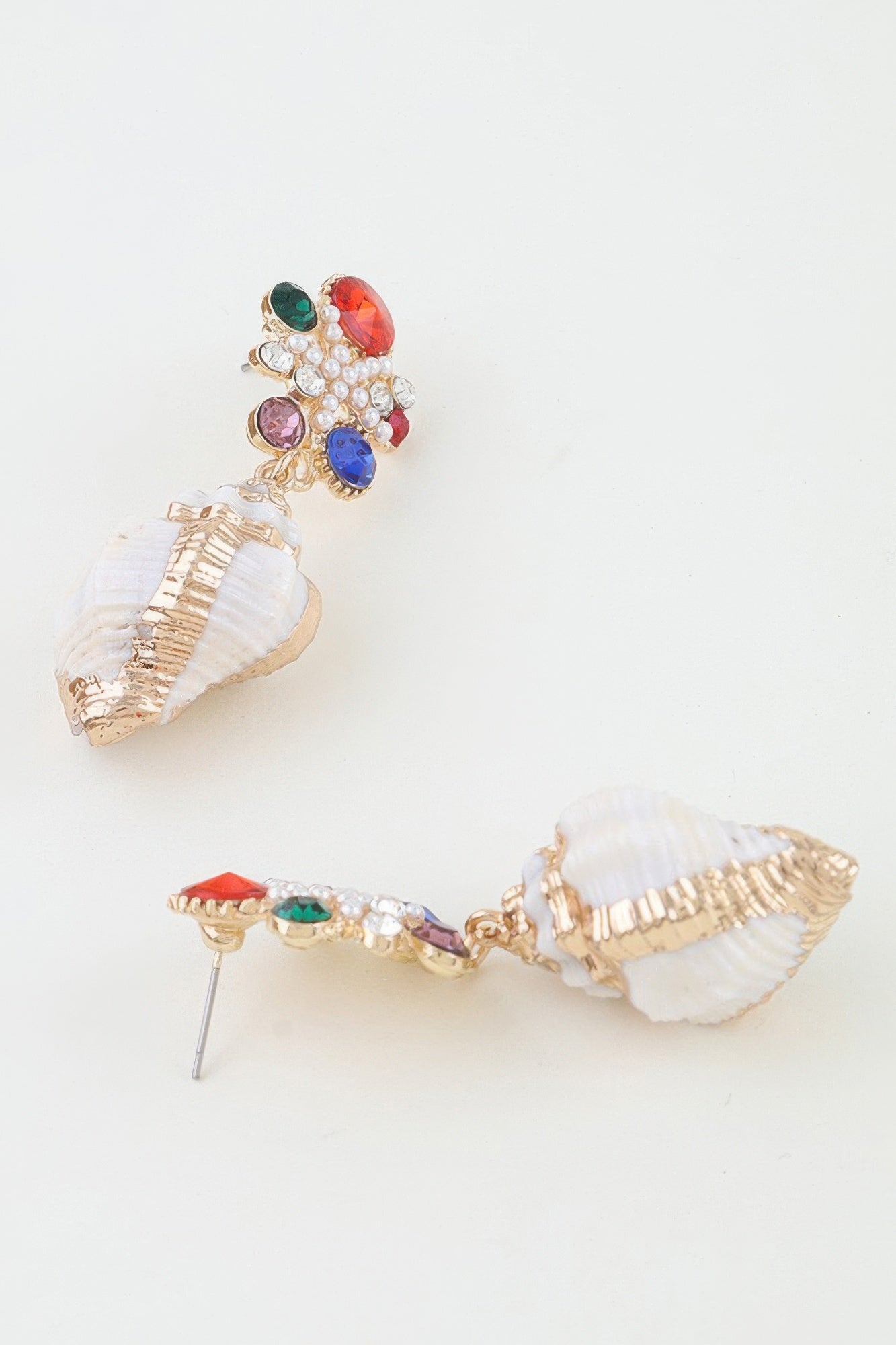 Bejeweled Summer Shell Earrings