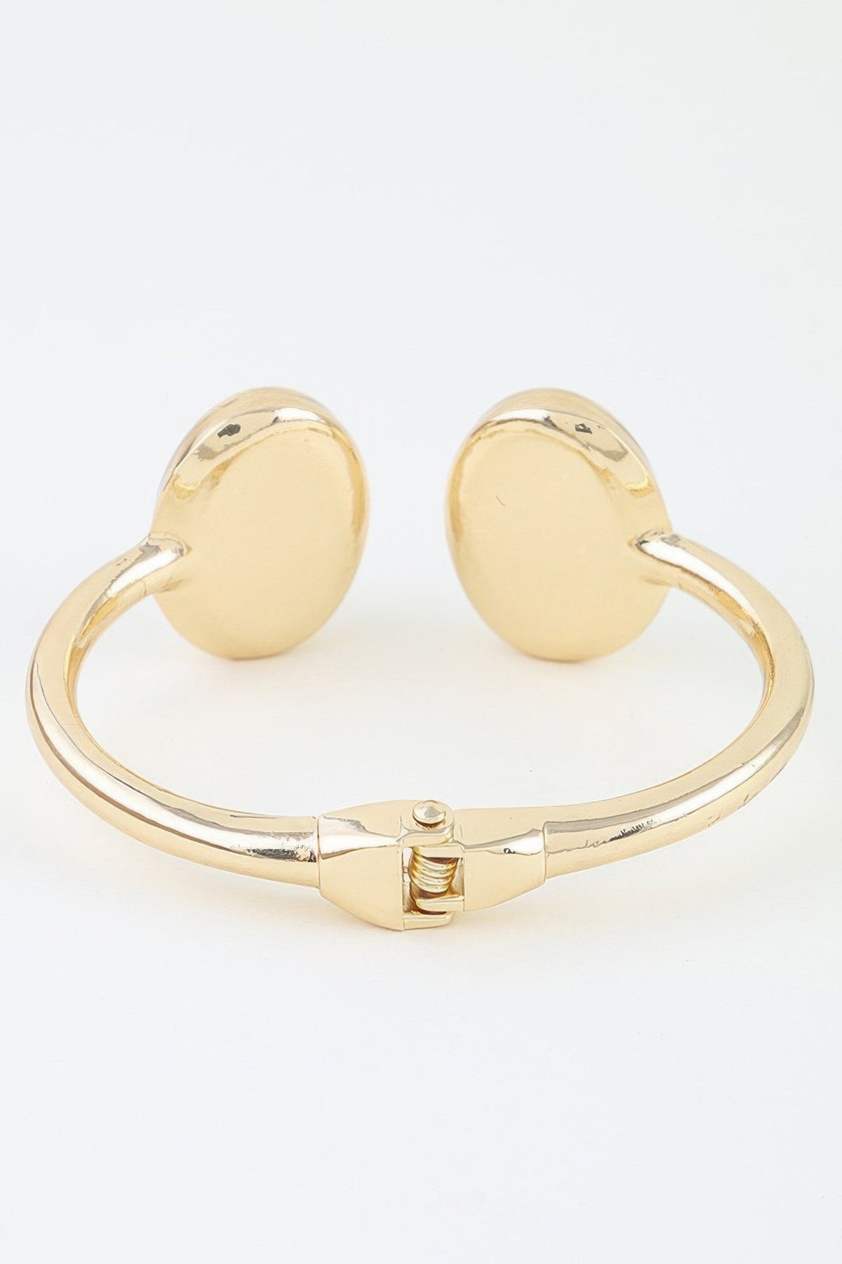 Polished Pearl Stone Open Cuff Bracelet