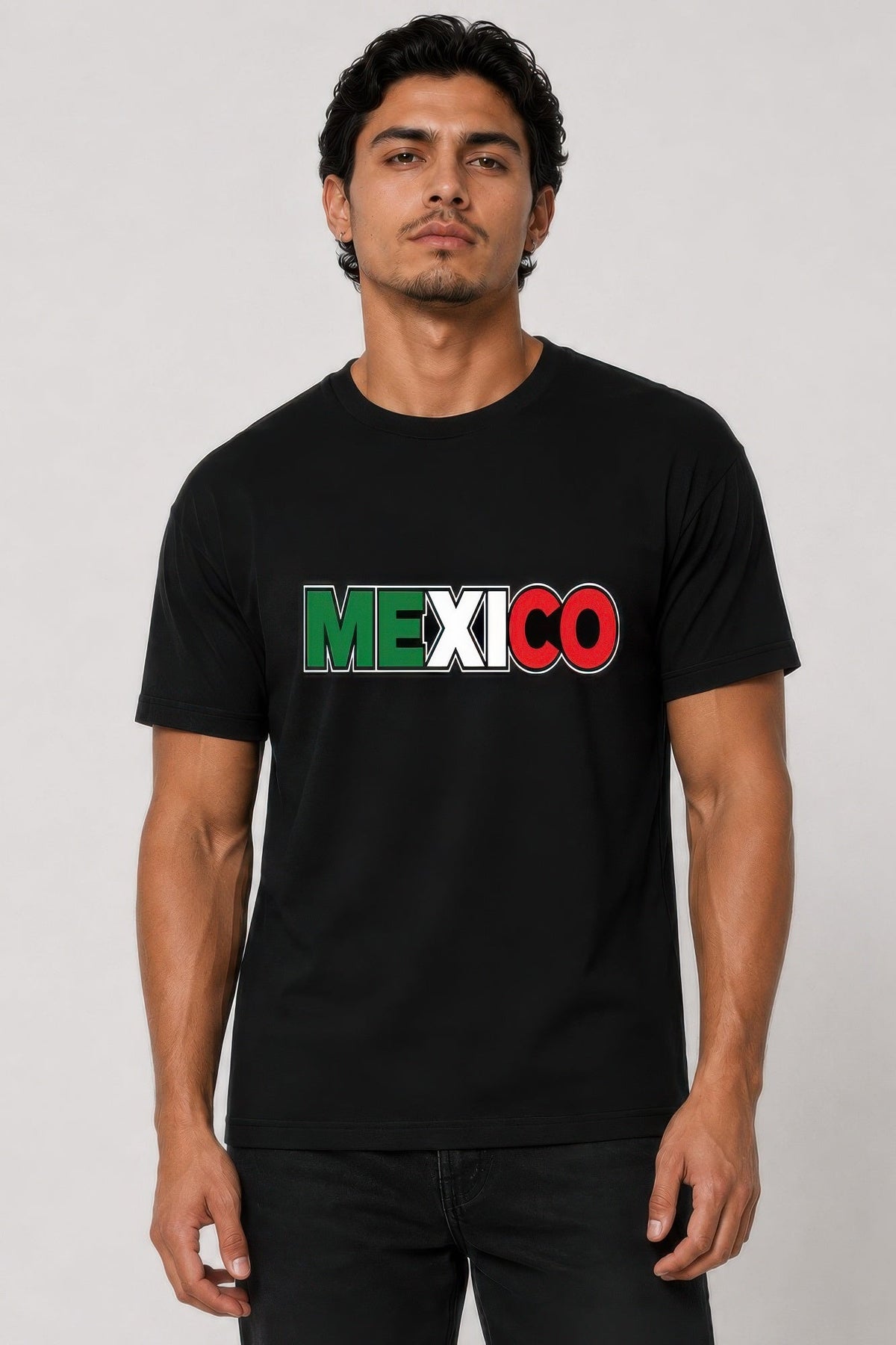 Mens Mexico Print Ring-spun Cotton T-shirt
