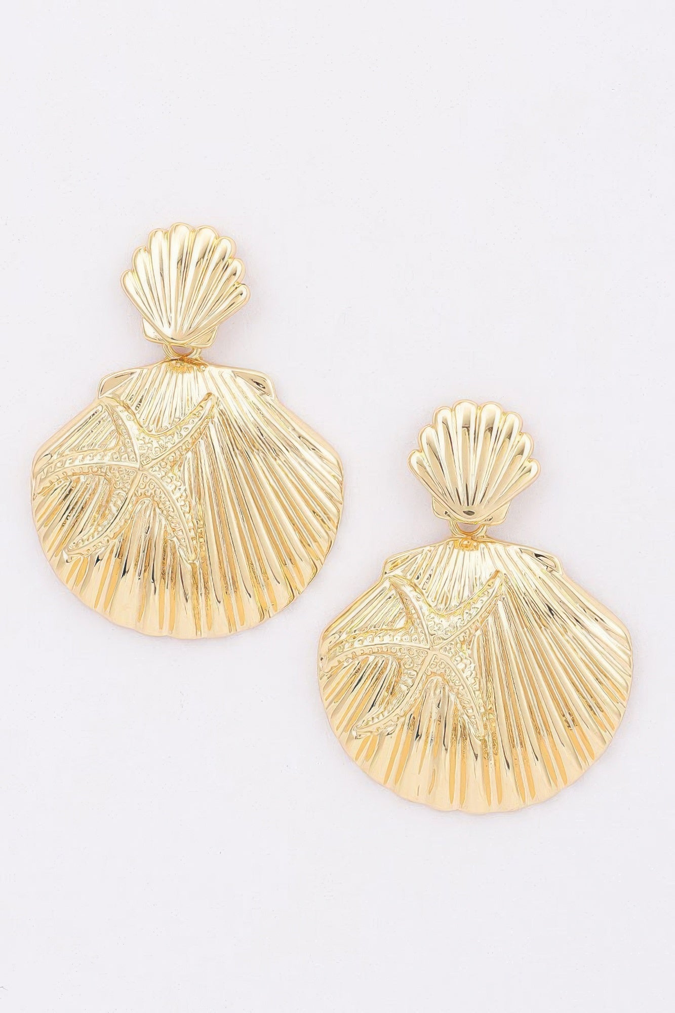 Starfish Shell Drop Earrings