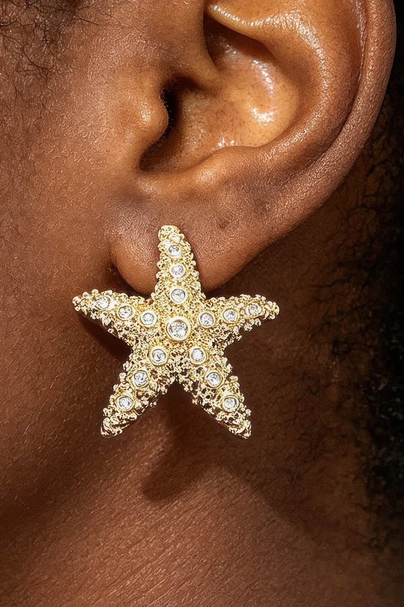 Crystal Starfish Stud Earrings