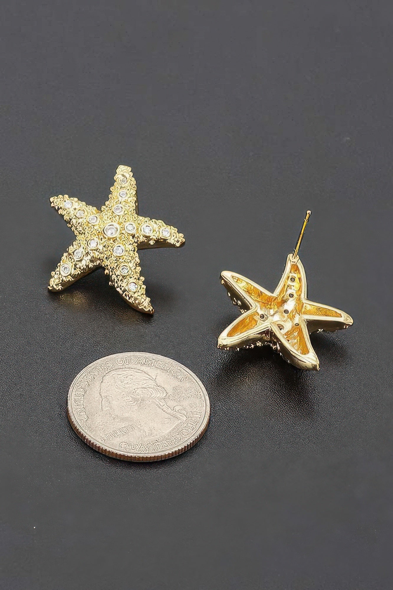 Crystal Starfish Stud Earrings